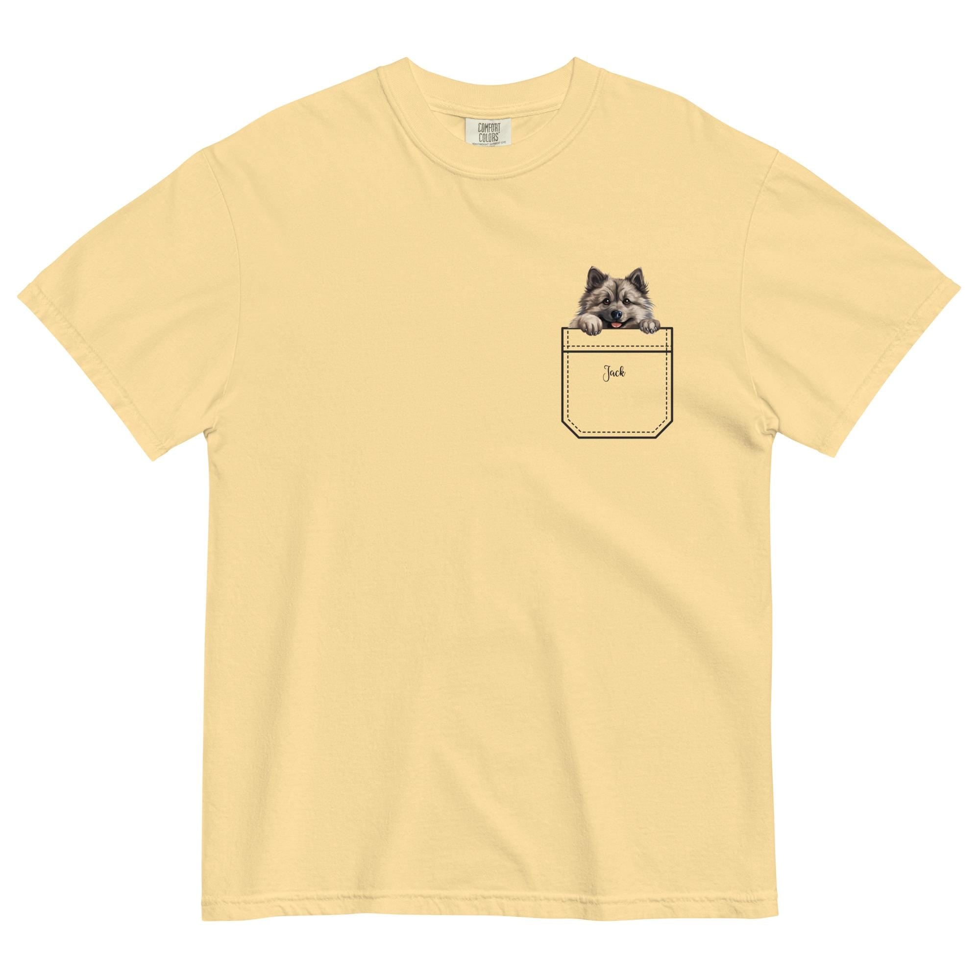 Keeshond Puppy Pocket Peeker T-Shirt: Comfort Colors, Dog Lover Gift