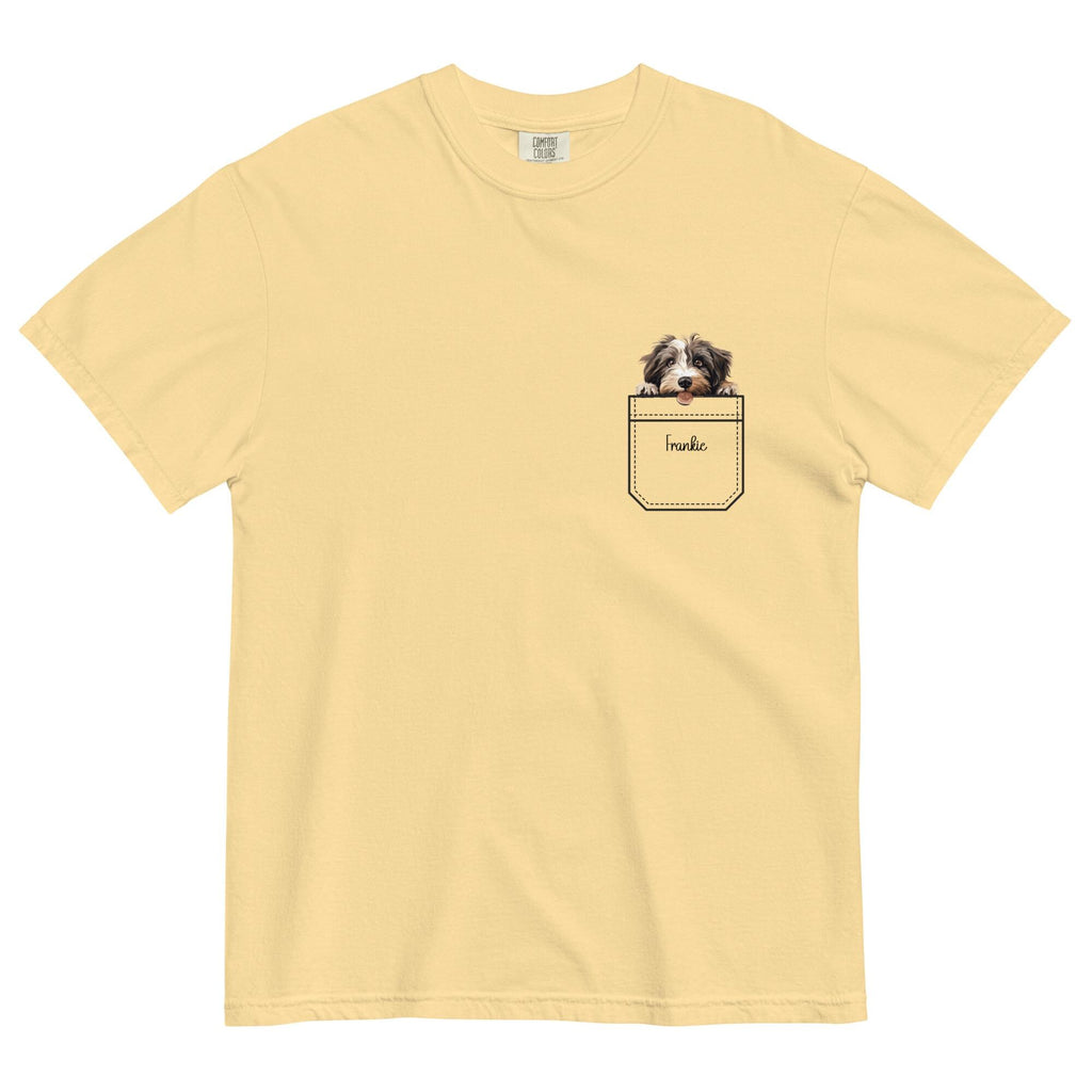 Tibetan Terrier Comfort Colors T-shirt faux pocket puppy Unisex garment-dyed heavyweight t-shirt