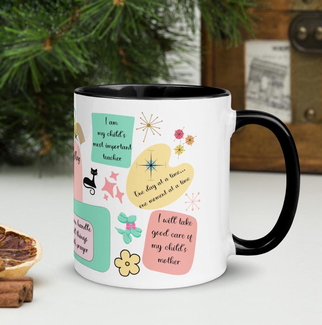 Personalized Mom coffee mug:  Mid Century Modern Affirmations for a mom gift custom Mothers Day mug