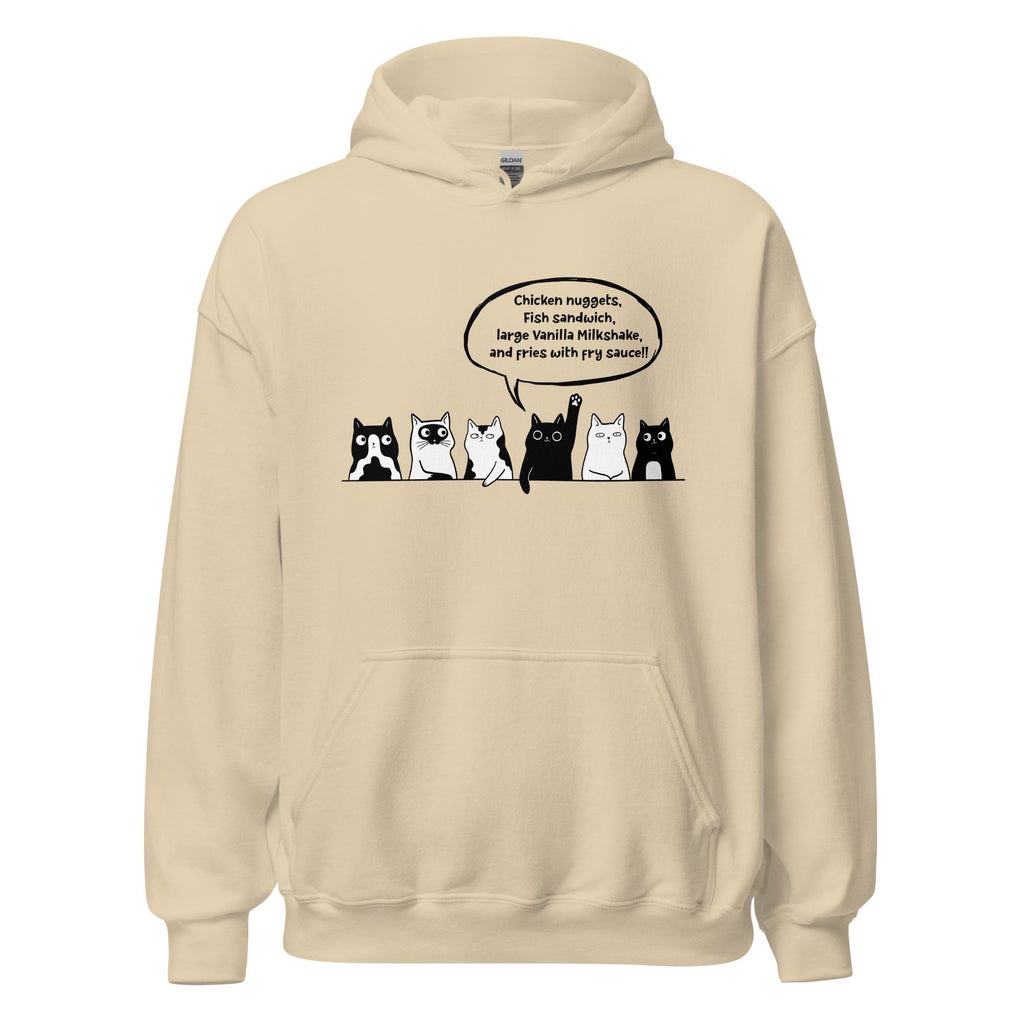 Funny cats Hoodie black cat humor Idaho cats at lunch Hoodie