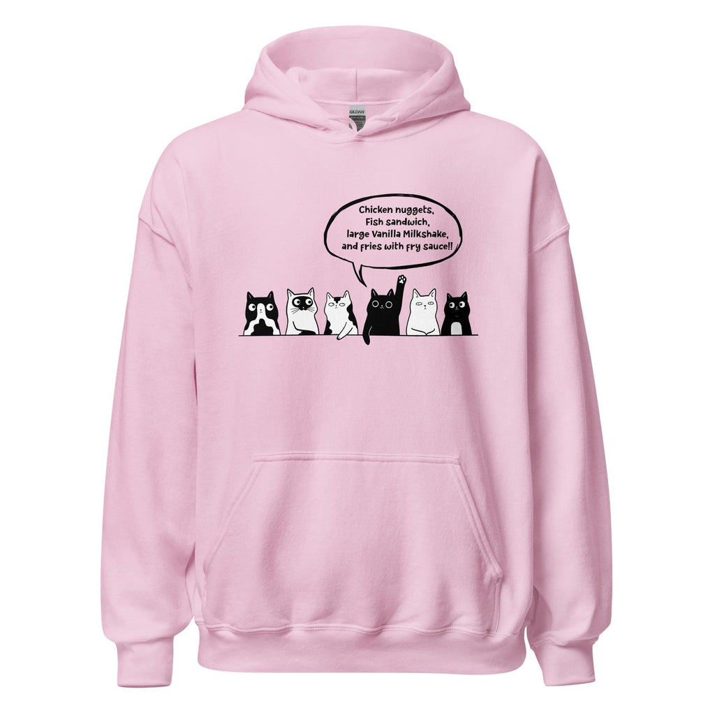 Funny cats Hoodie black cat humor Idaho cats at lunch Hoodie