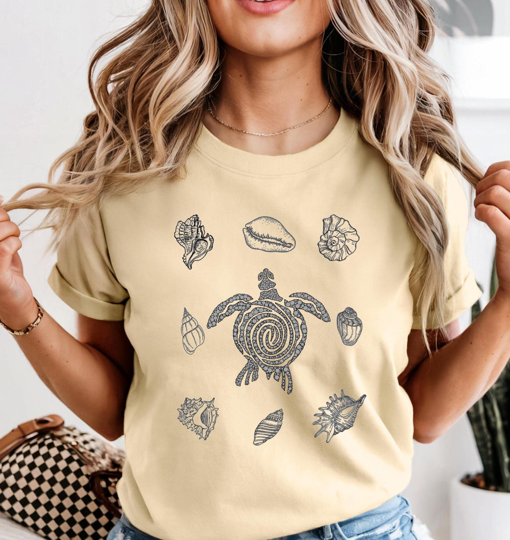 Sea turtle Comfort Colors shirt Sea Shells T-shirt