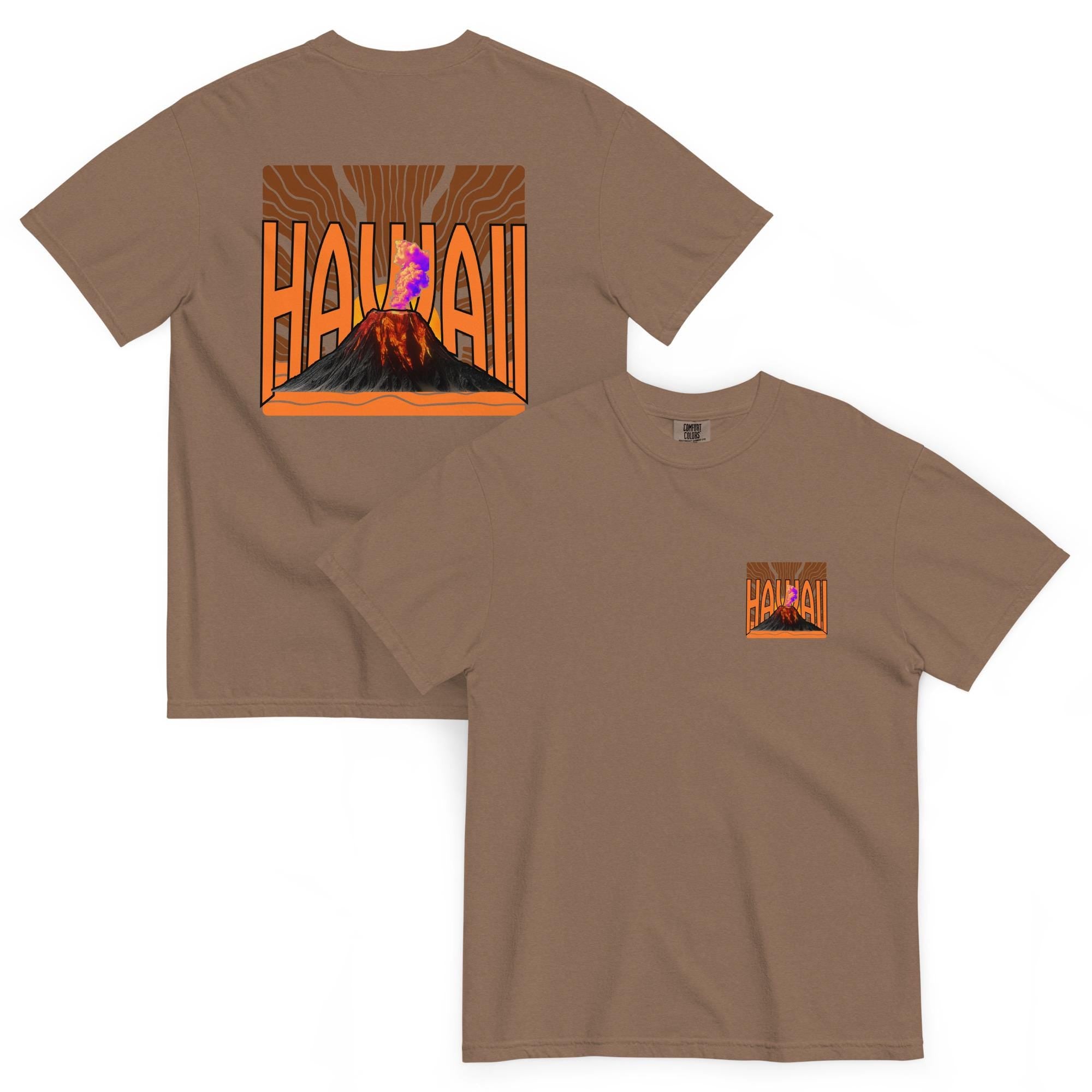 Hawaii Volcano Comfort Colors Shirt Front and back print Unisex garment-dyed heavyweight t-shirt