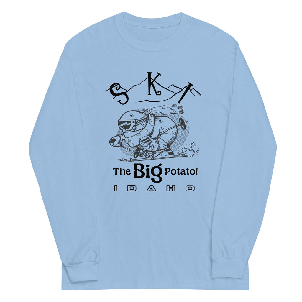 Idaho Ski Shirt Funny potato cartoon gift for Idahoan T-shirts Men’s Long Sleeve Shirt