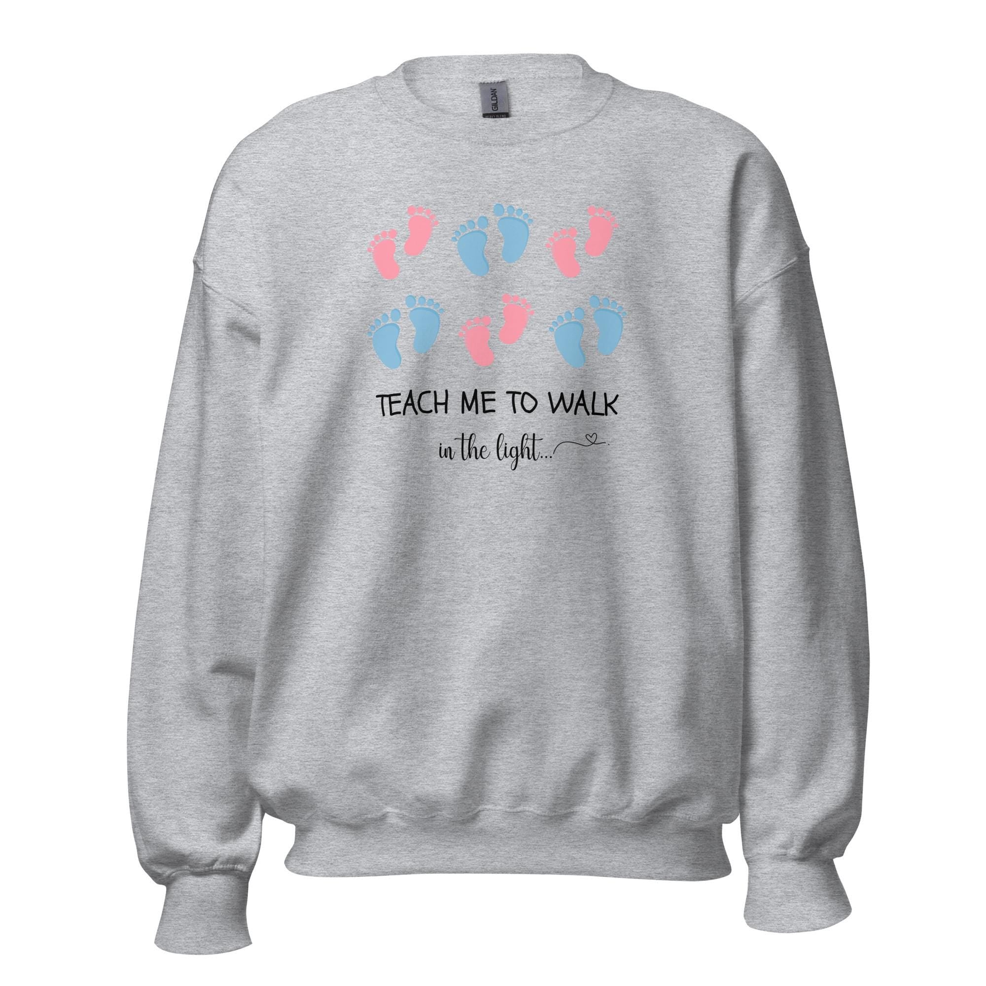 Christian Shirts Teach me to walk in the light LDS Shirts Pregnancy announcement sweatshirt