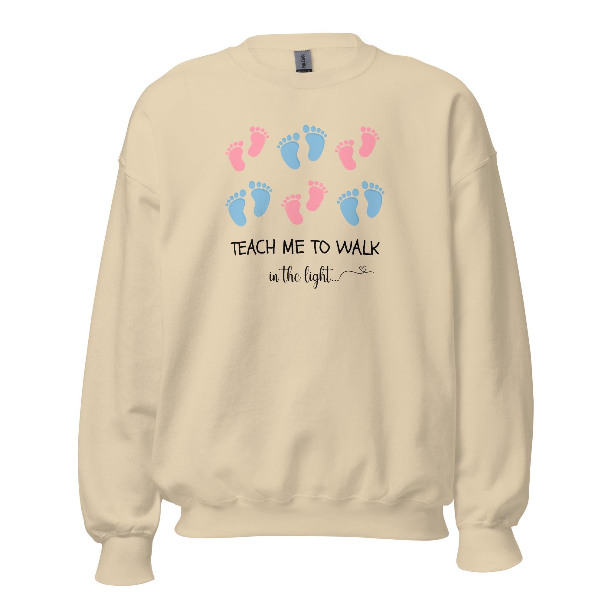 Christian Shirts Teach me to walk in the light LDS Shirts Pregnancy announcement sweatshirt