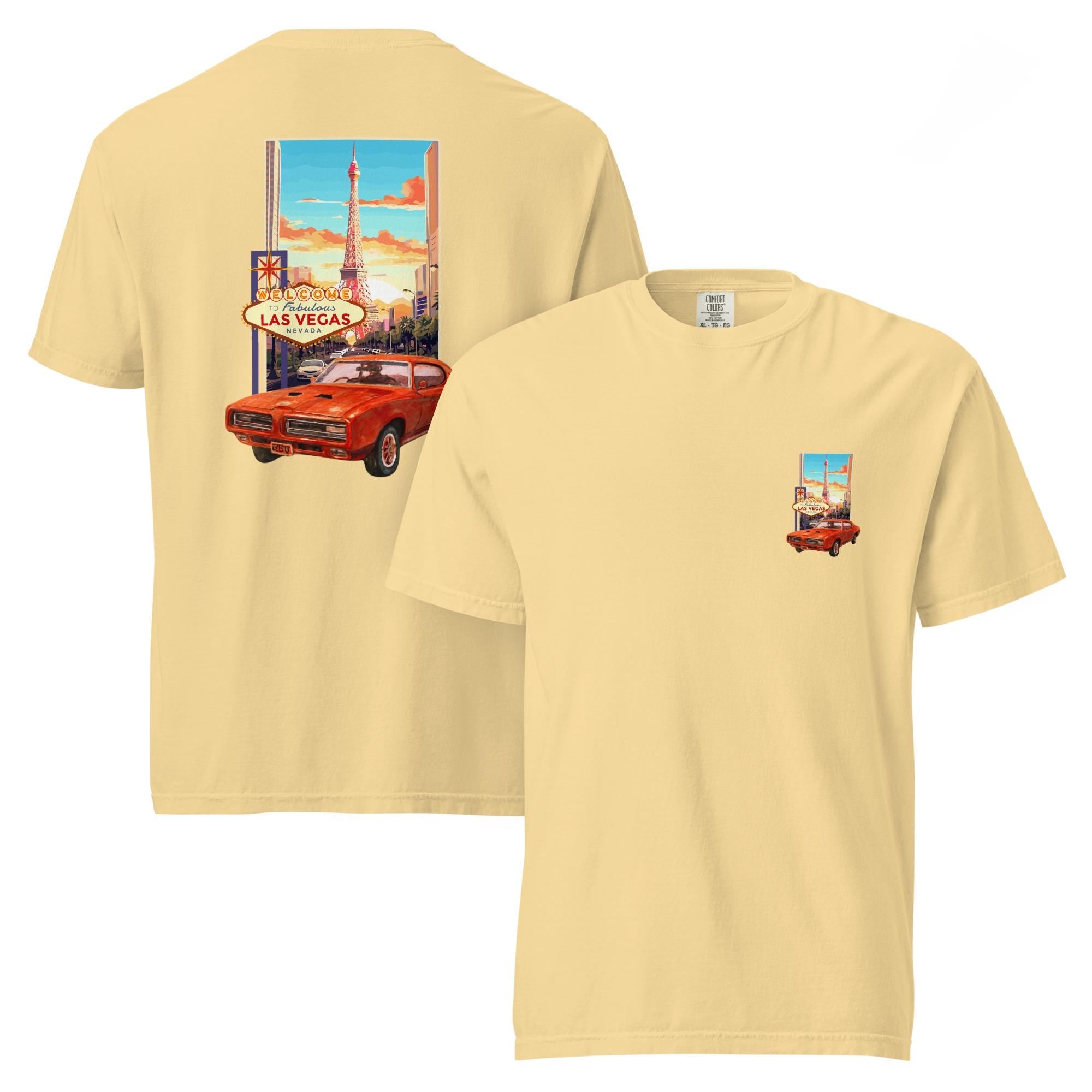 Las Vegas classic car Shirt  Comfort Colors Nevada t-shirt front and back print t-shirt gift for Dad