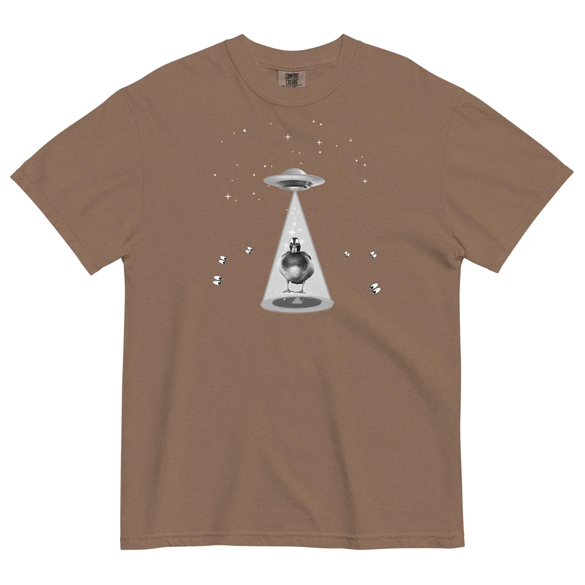 Comfort Colors Duck UFO Shirt Funny mallard duck meets a UFO t-shirt duck