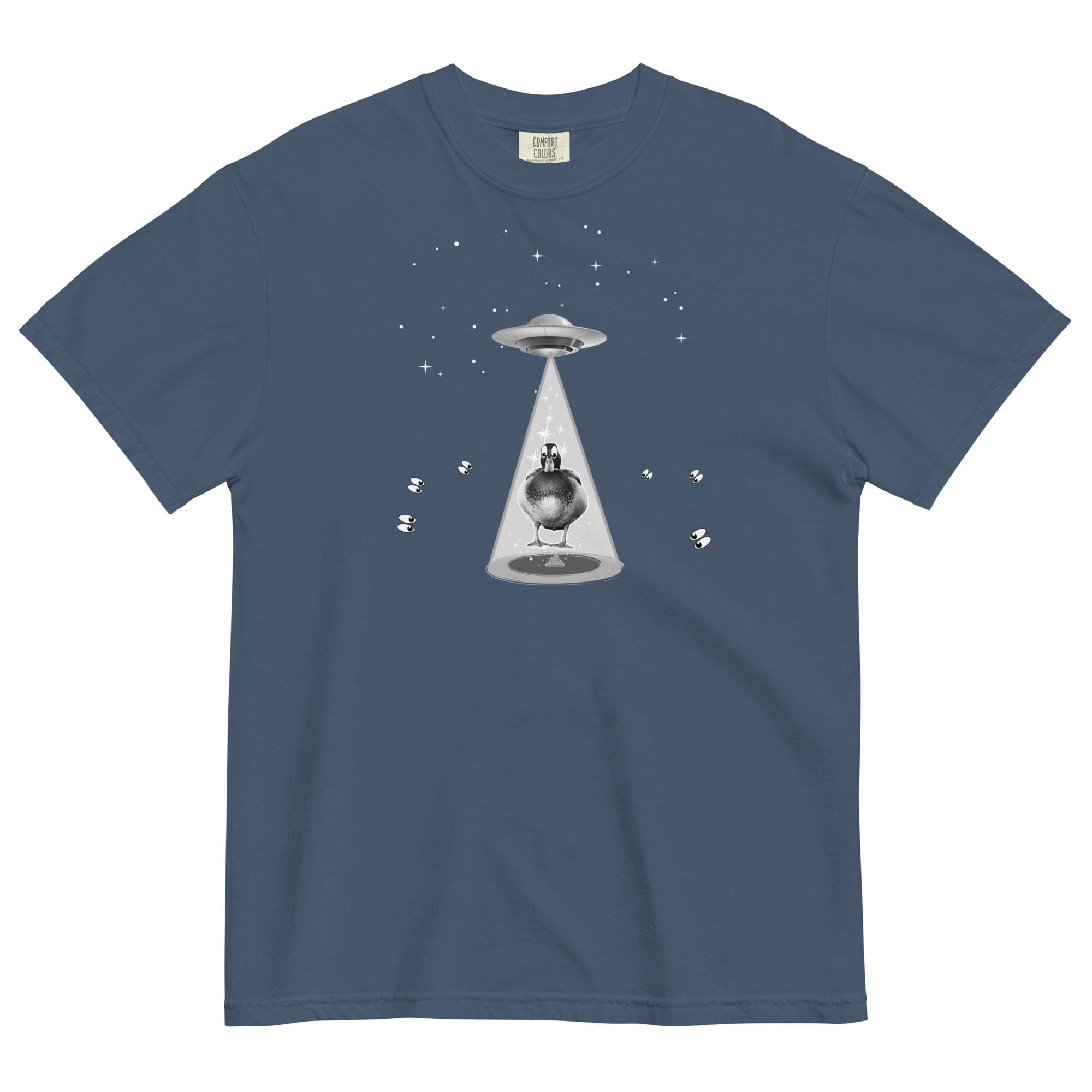 Comfort Colors Duck UFO Shirt Funny mallard duck meets a UFO t-shirt duck