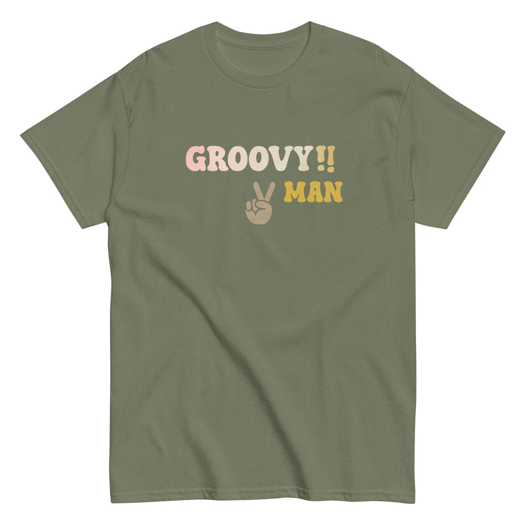 Retro Groovy Man T-Shirt, 70s Hippie Style