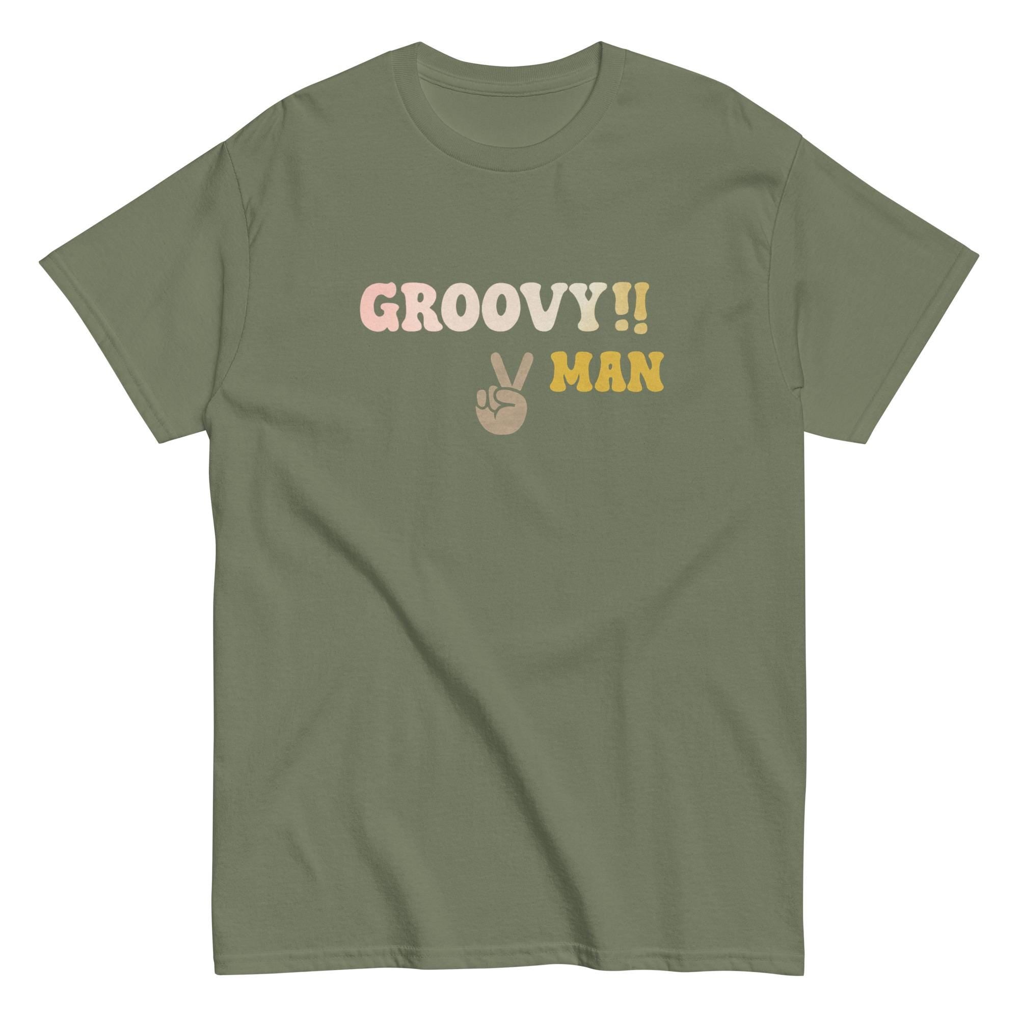 Retro Groovy Man T-Shirt, 70s Hippie Style