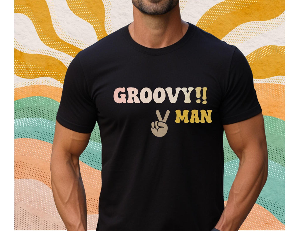 Retro Groovy Man T-Shirt, 70s Hippie Style