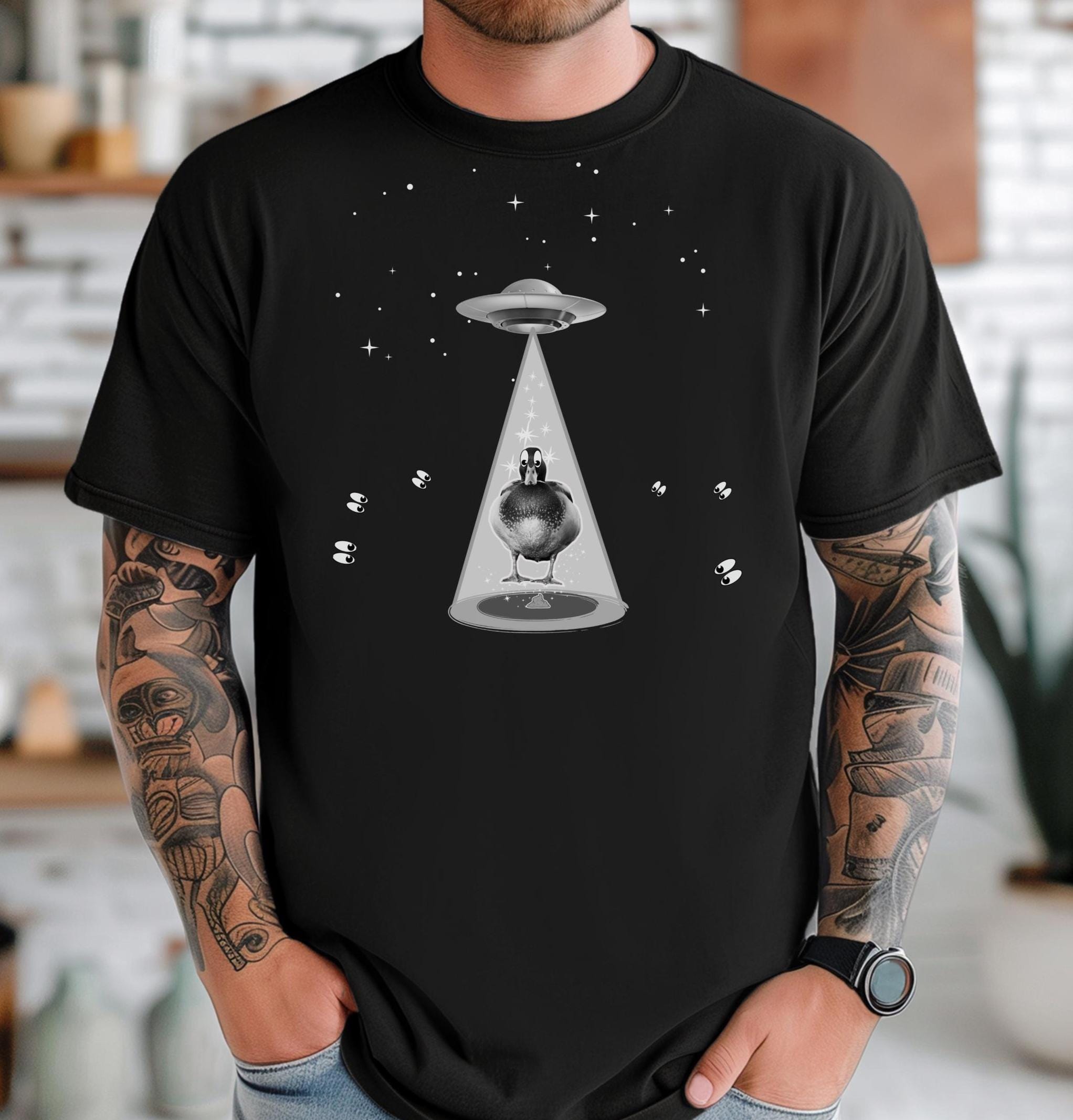 Comfort Colors Duck UFO Shirt Funny mallard duck meets a UFO t-shirt duck