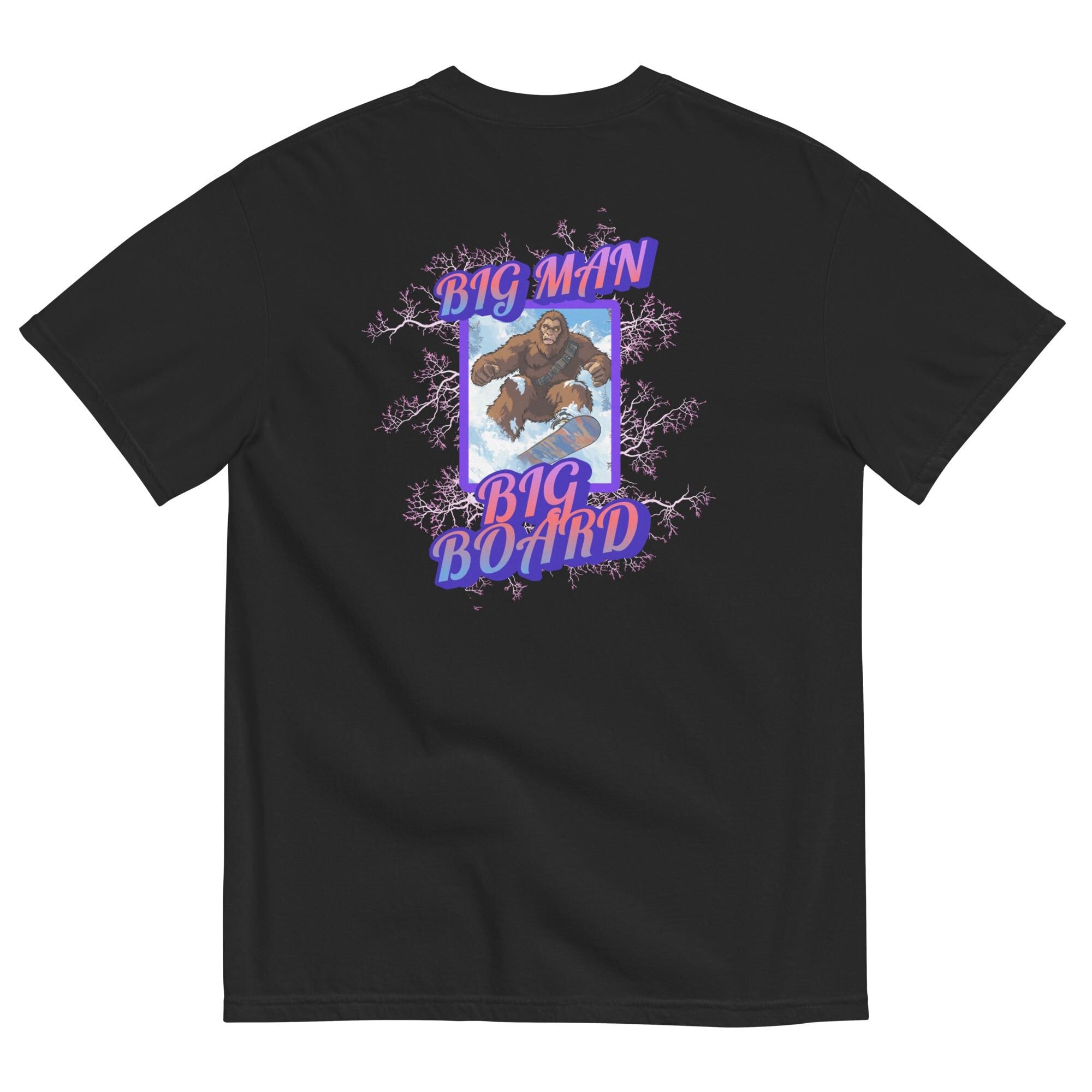 Bigfoot Snowboard Comfort Colors shirt, Bigfoot Big Man t-shirt front and back print Unisex garment-dyed heavyweight t-shirt