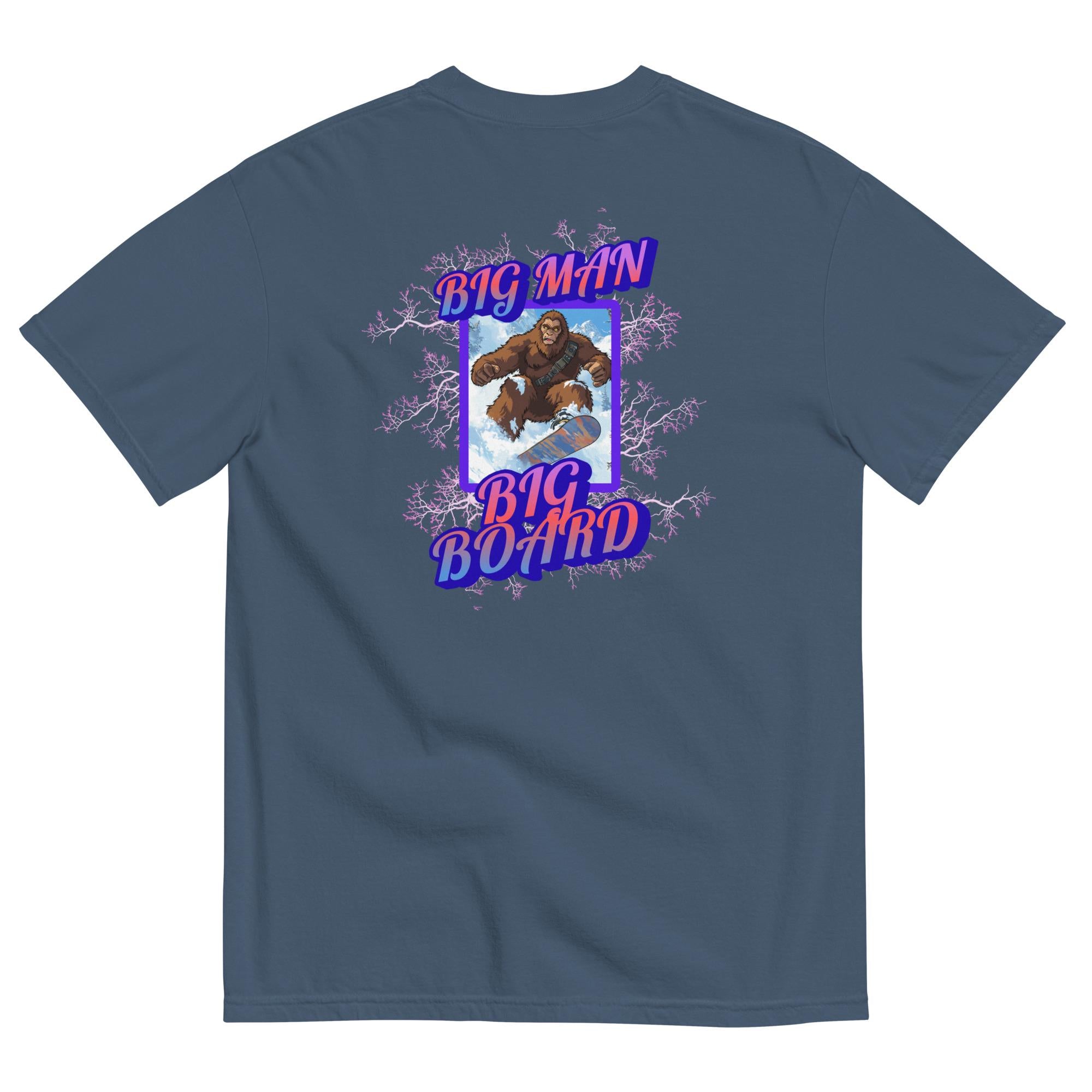 Bigfoot Snowboard Comfort Colors shirt, Bigfoot Big Man t-shirt front and back print Unisex garment-dyed heavyweight t-shirt