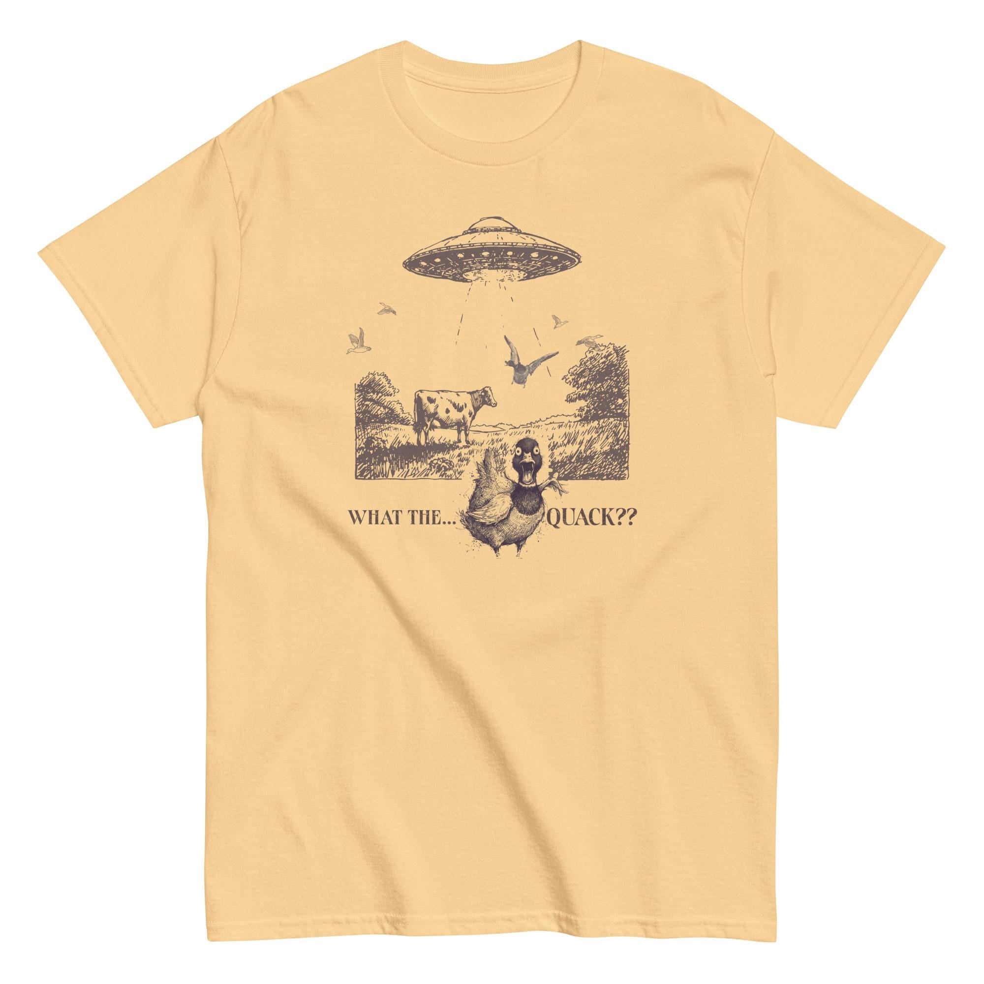Funny Duck UFO Shirt Mallard duck meets a UFO Unisex classic tee