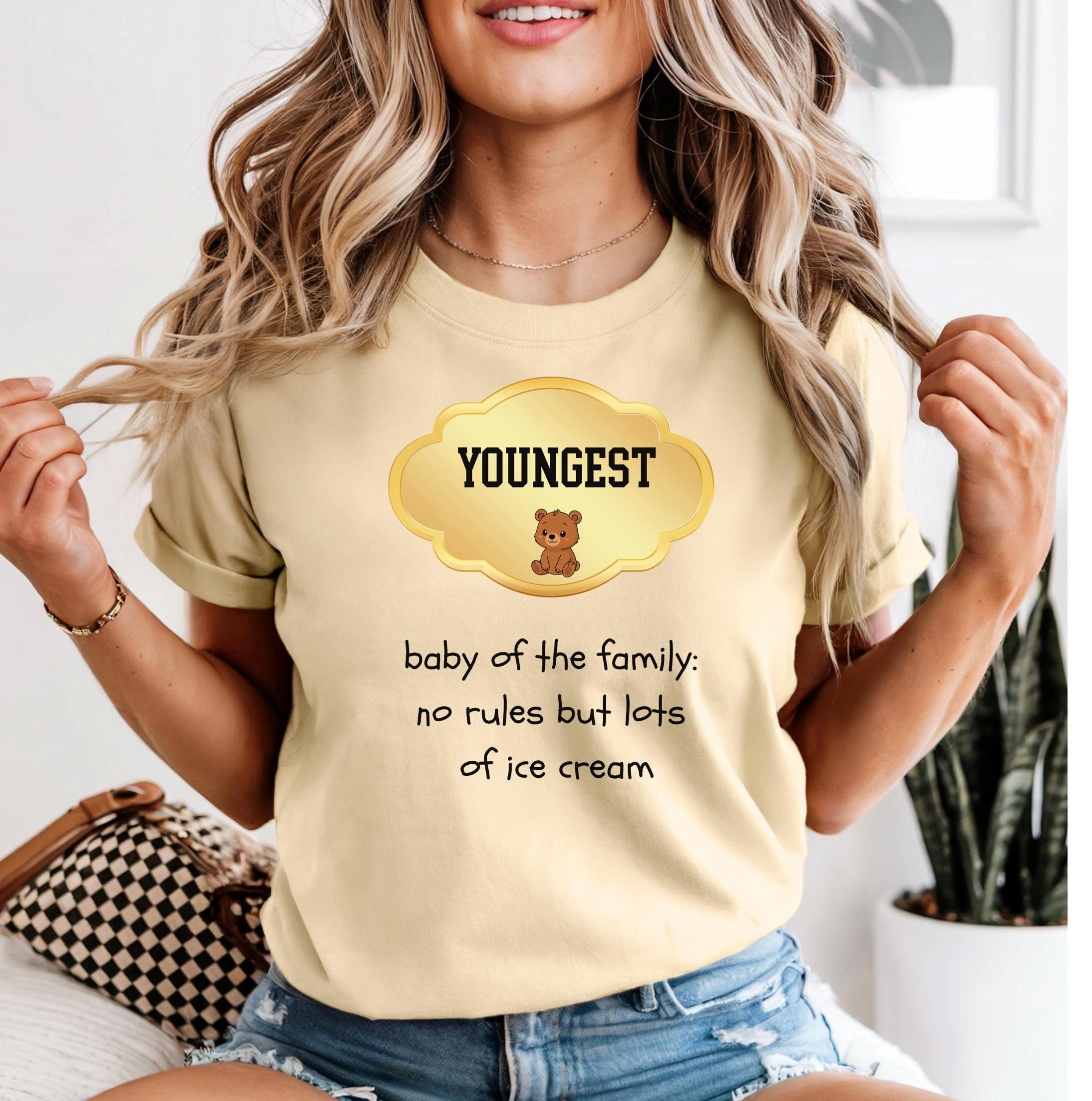 Youngest child shirt Comfort Colors funny sibling family group shirts Baby of family tee
