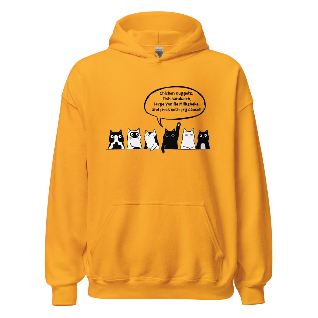 Funny cats Hoodie black cat humor Idaho cats at lunch Hoodie