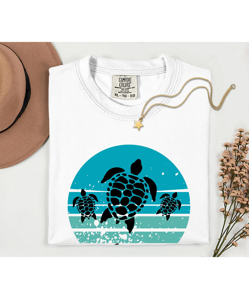 Hawaii turtles Shirt Comfort Colors retro sea turtles Hawaii t-shirt Unisex garment-dyed tee