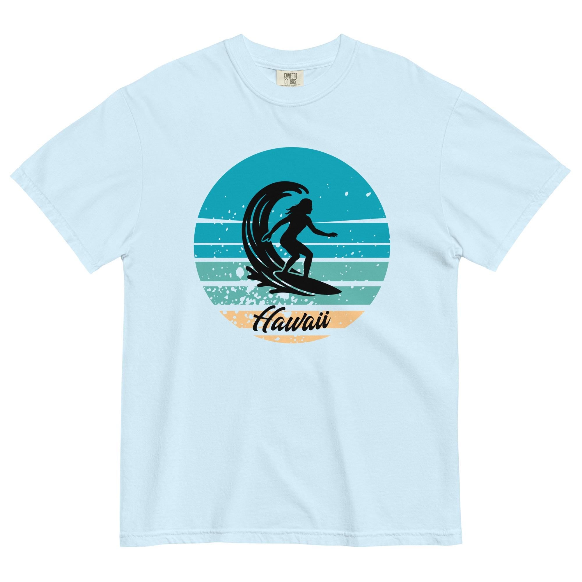Retro Hawaii surfer shirt Comfort Colors woman surfer tee gift for surfer Unisex garment-dyed heavyweight t-shirt