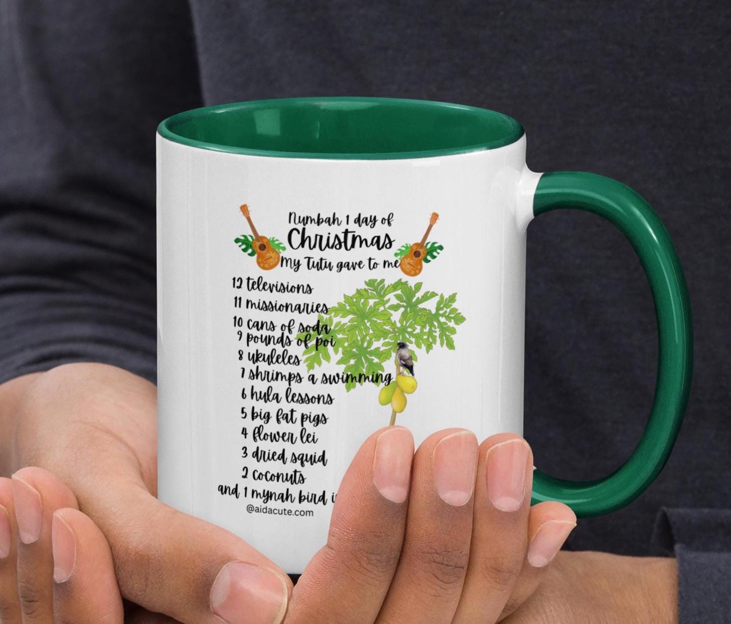 Hawaii Christmas Mug: 12 Days of Christmas in Pidgin, Color Inside