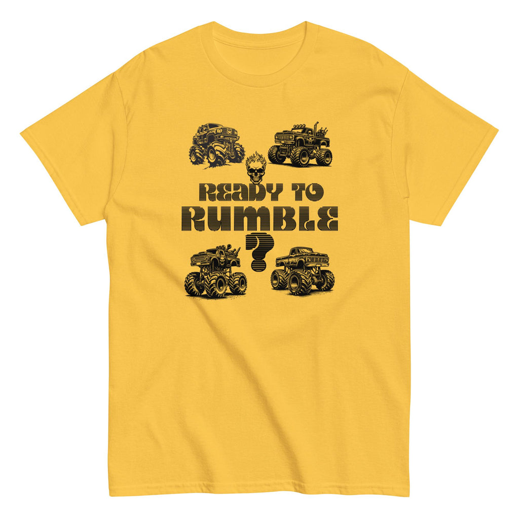monster truck t-shirt racing ready to rumble men's classic tee