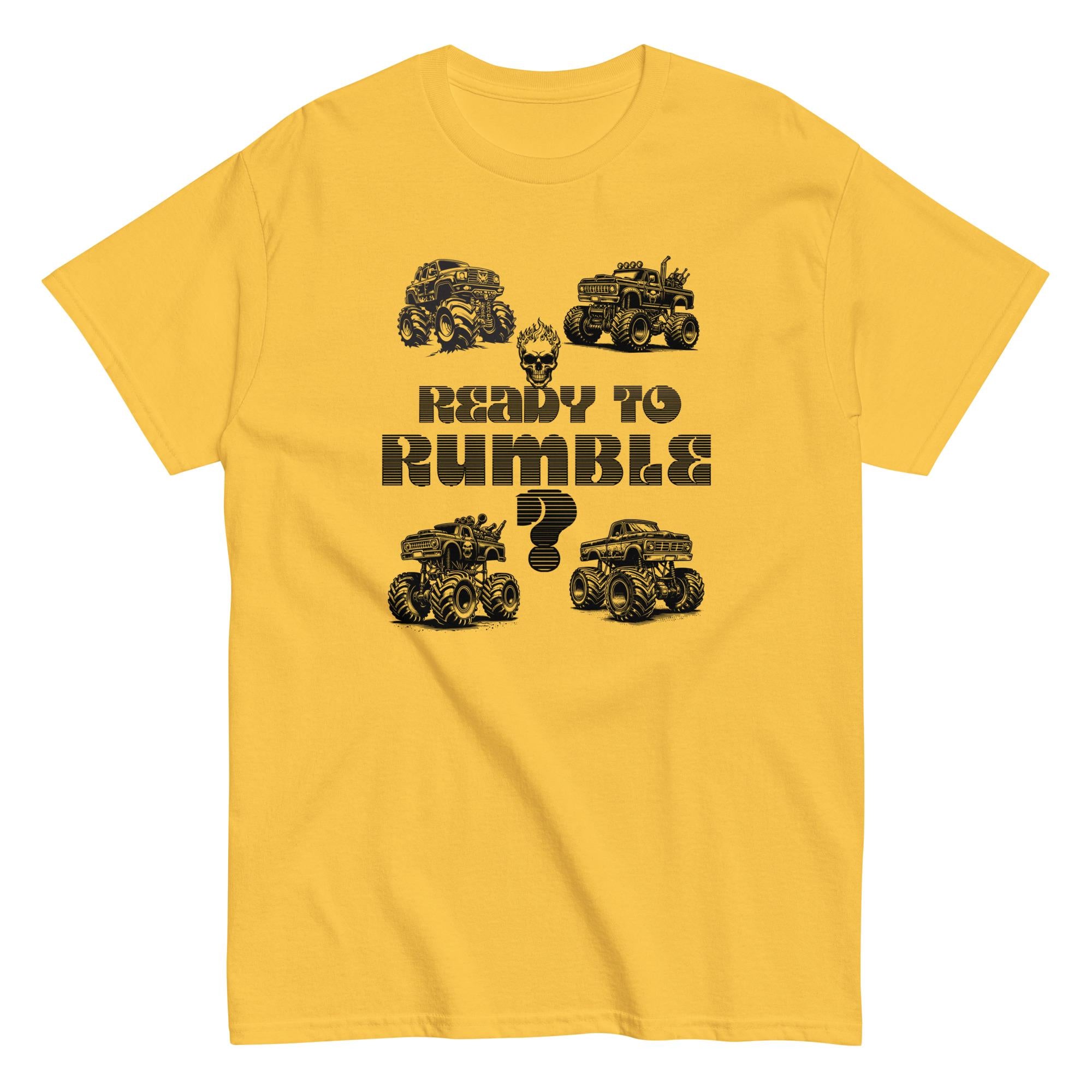 monster truck t-shirt racing ready to rumble men's classic tee