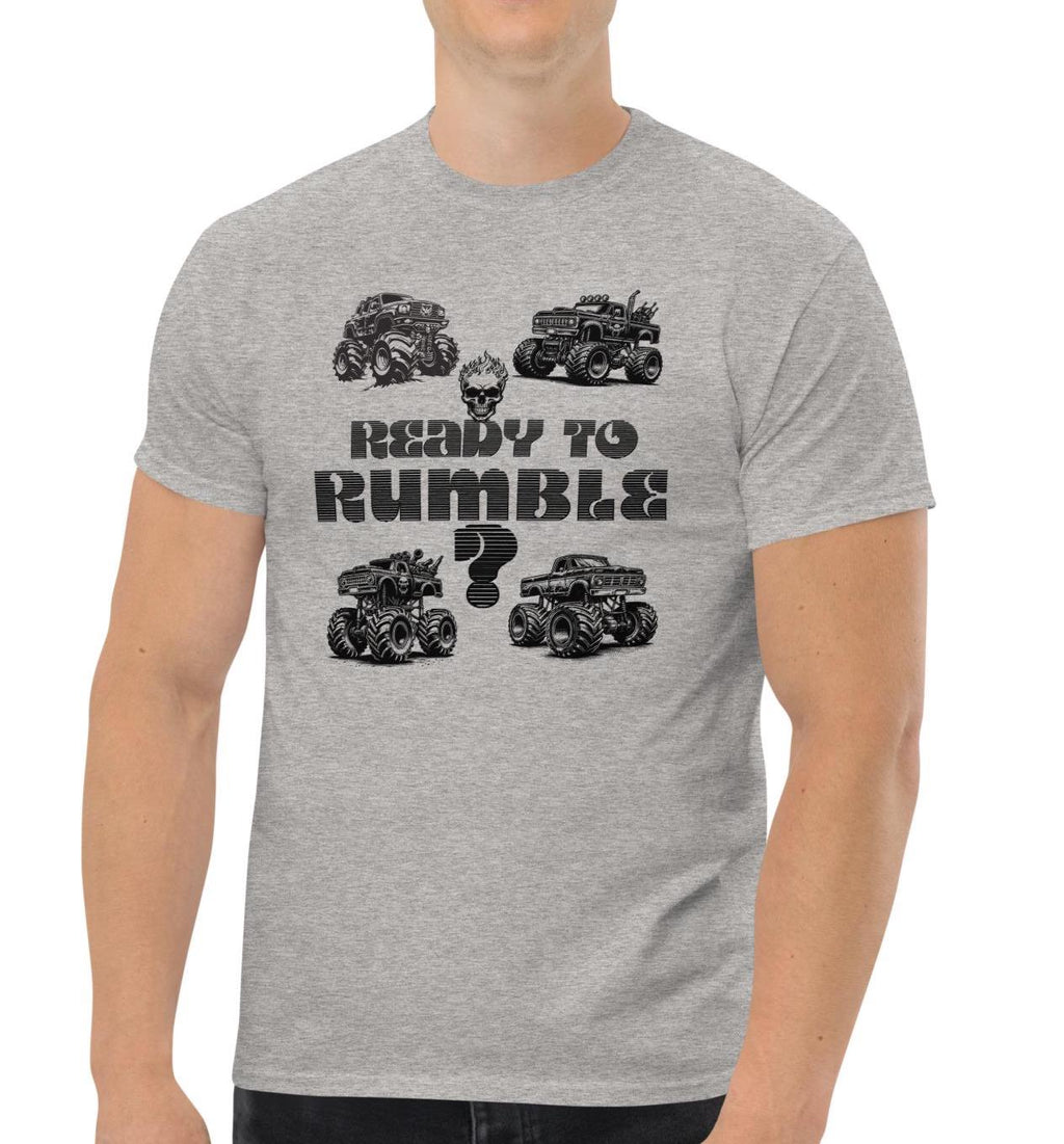 monster truck t-shirt racing ready to rumble men's classic tee