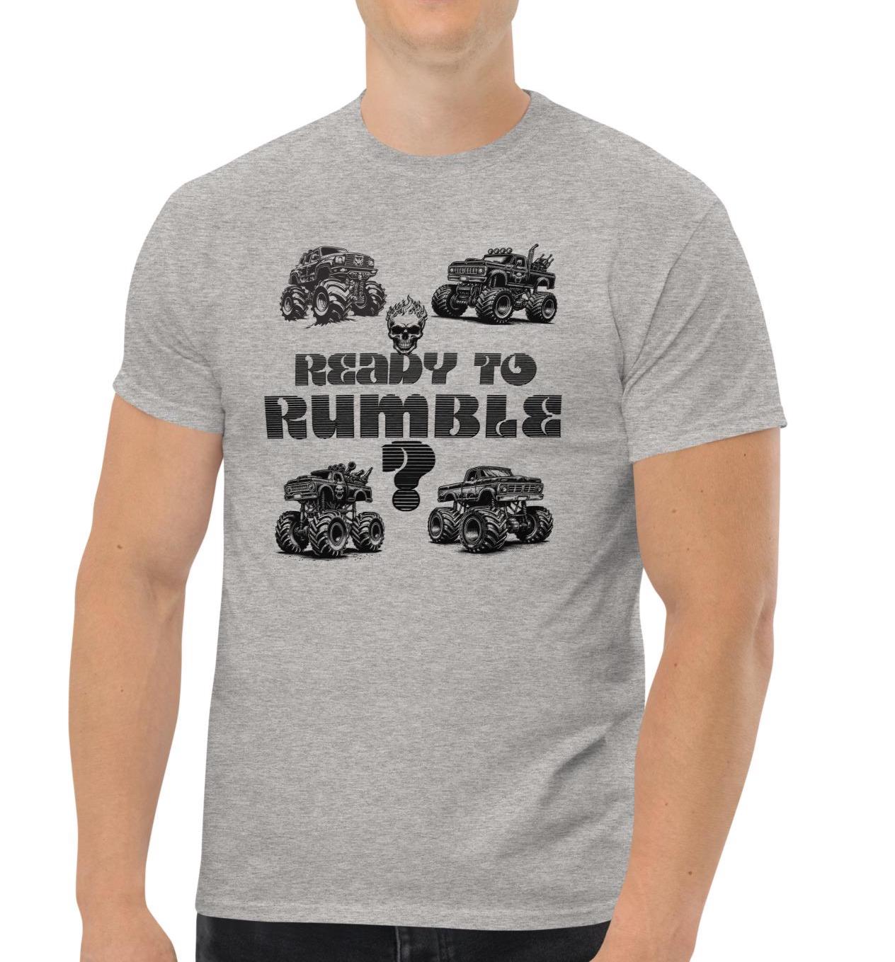monster truck t-shirt racing ready to rumble men's classic tee