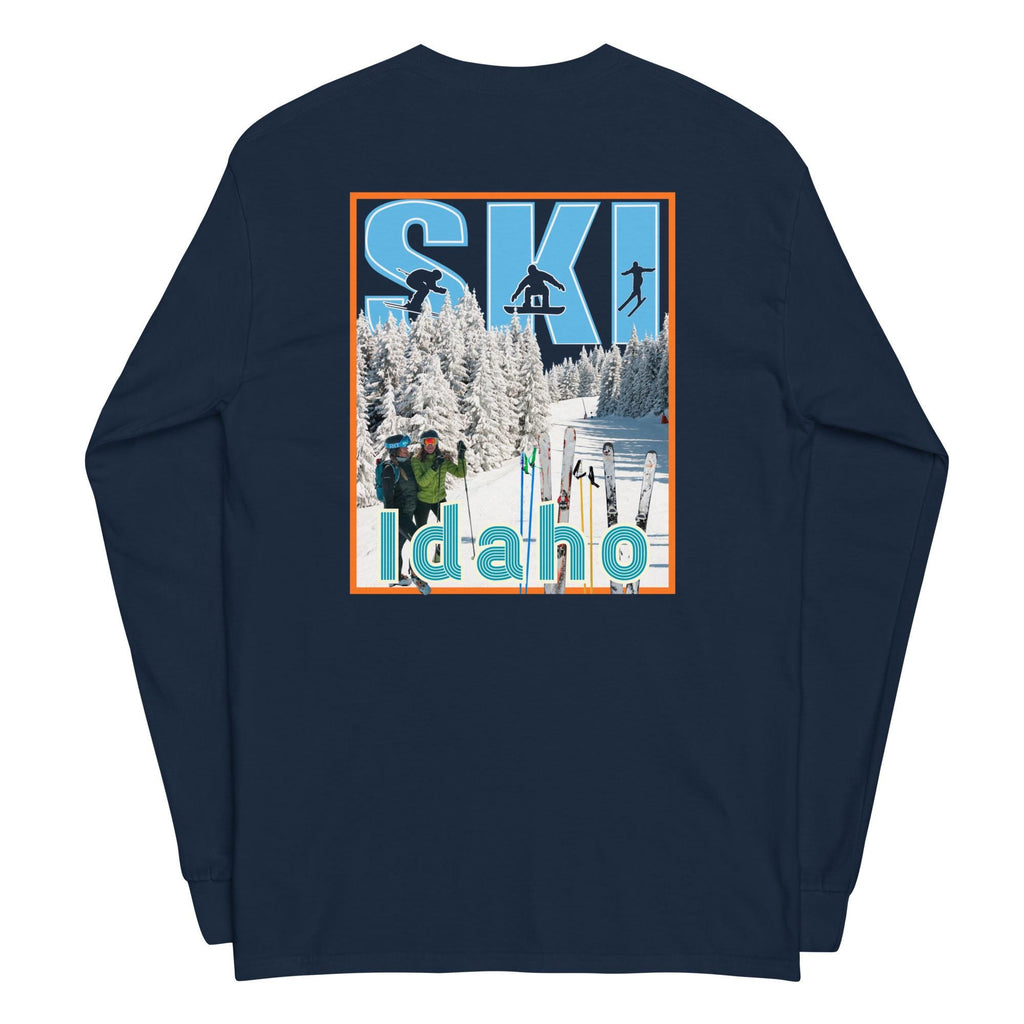 Idaho Ski Shirt front and back print Ski Idaho T-shirt long sleeve mens skier shirt