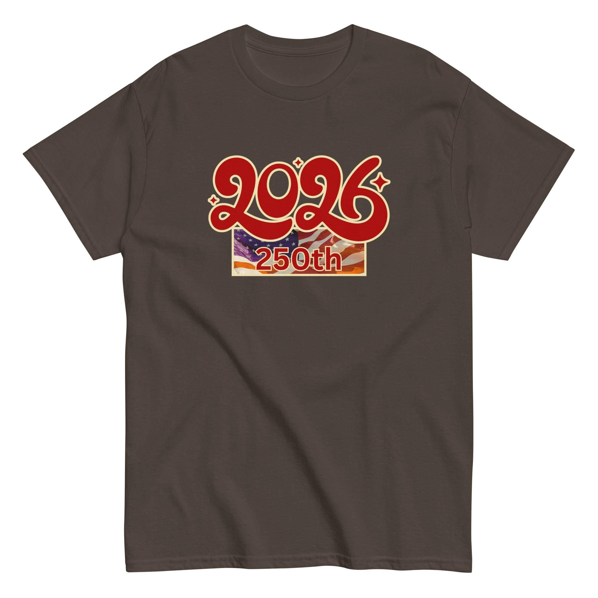 Retro 2026 Shirt 250th Birthday America Celebrate 250 years USA Groovy 2026 Unisex tee