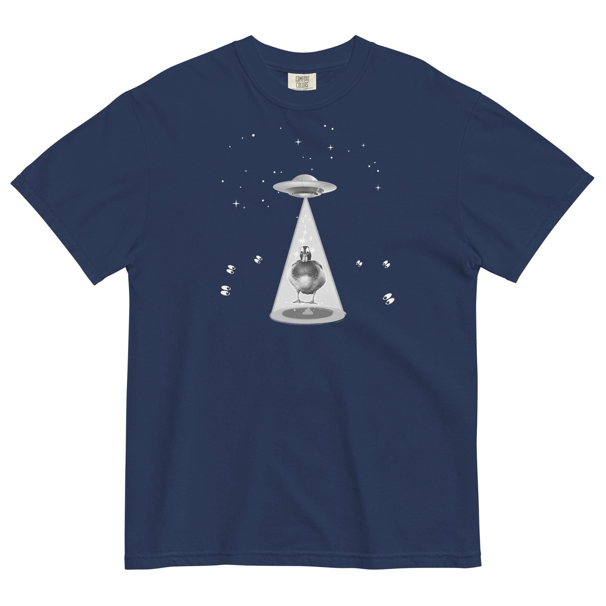 Comfort Colors Duck UFO Shirt Funny mallard duck meets a UFO t-shirt duck