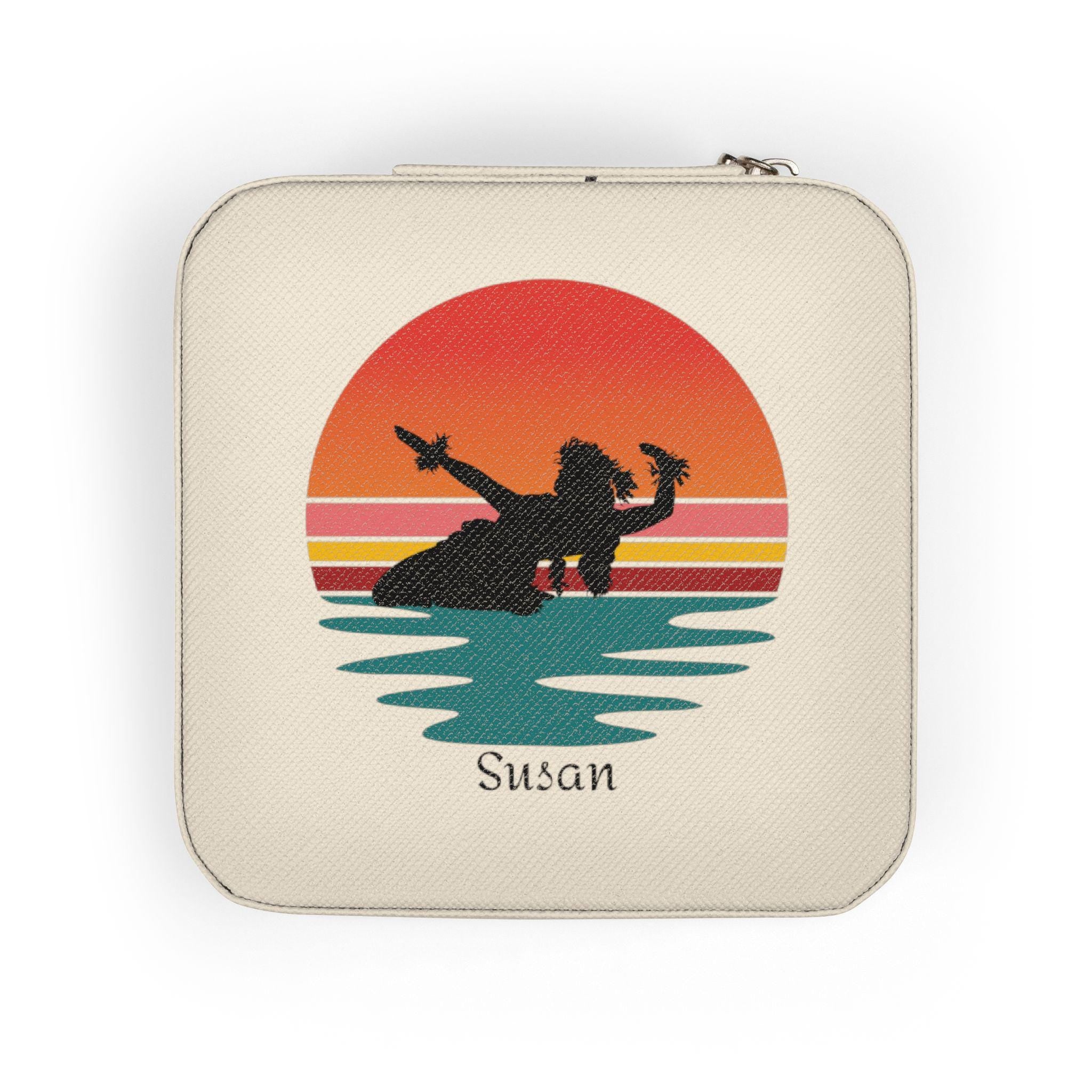 Hawaii gift Jewelry Travel Case Hula Sunset Personalized with name -optional