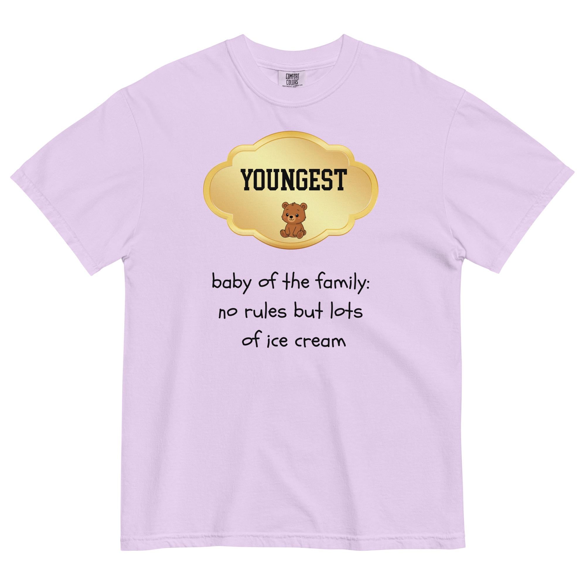 Youngest child shirt Comfort Colors funny sibling family group shirts Baby of family tee