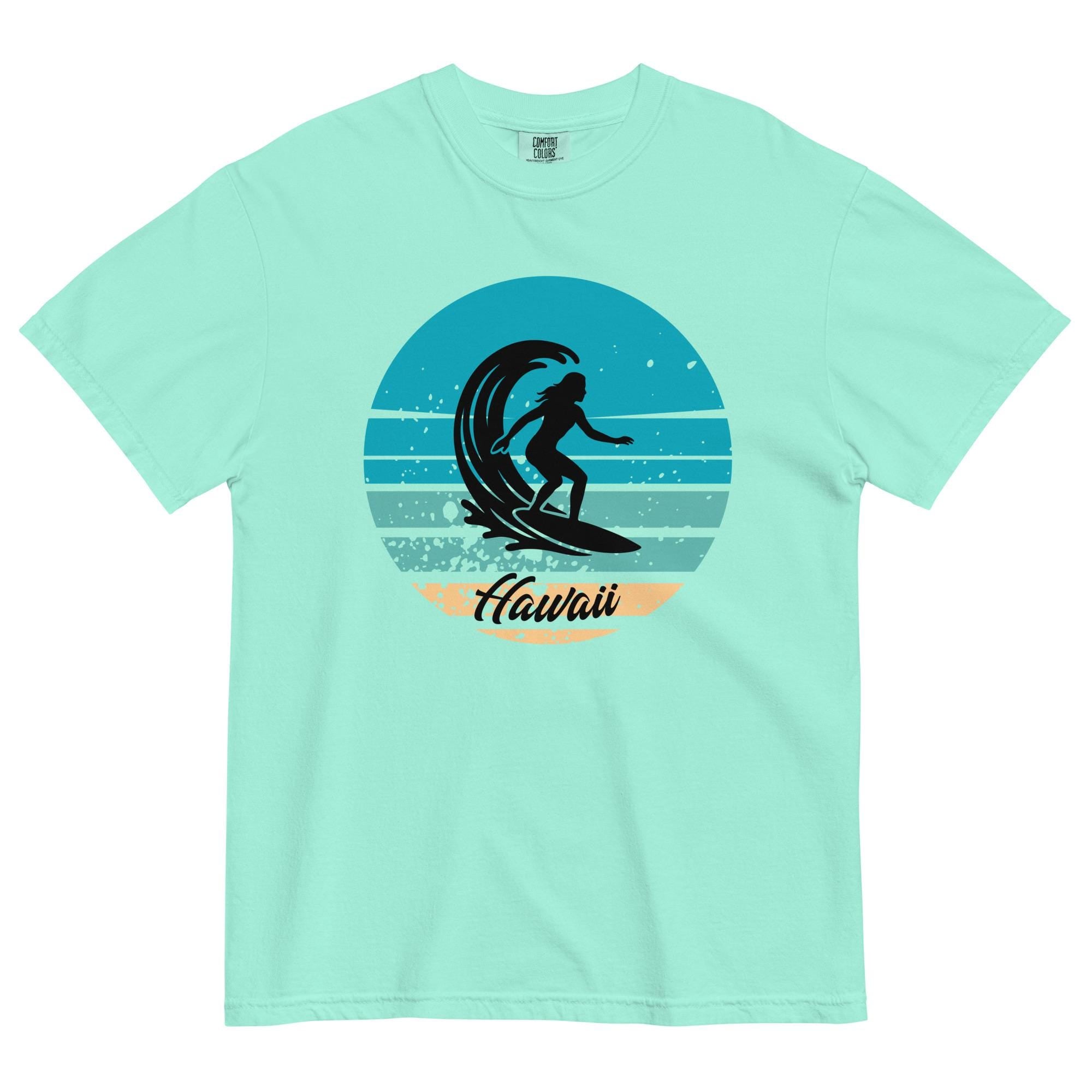 Retro Hawaii surfer shirt Comfort Colors woman surfer tee gift for surfer Unisex garment-dyed heavyweight t-shirt