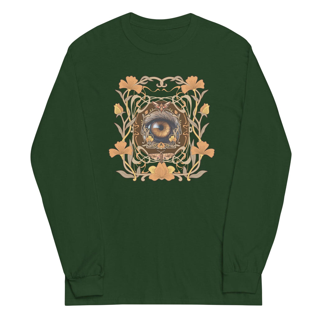 One eye Art deco style shirt floral t-shirt Men’s Long Sleeve cotton pullover