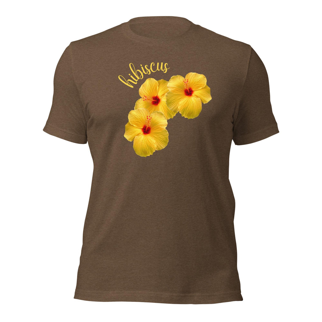 Hibiscus t-shirt Hawaii flowers shirts yellow hibiscus t-shirts soft tees unisex