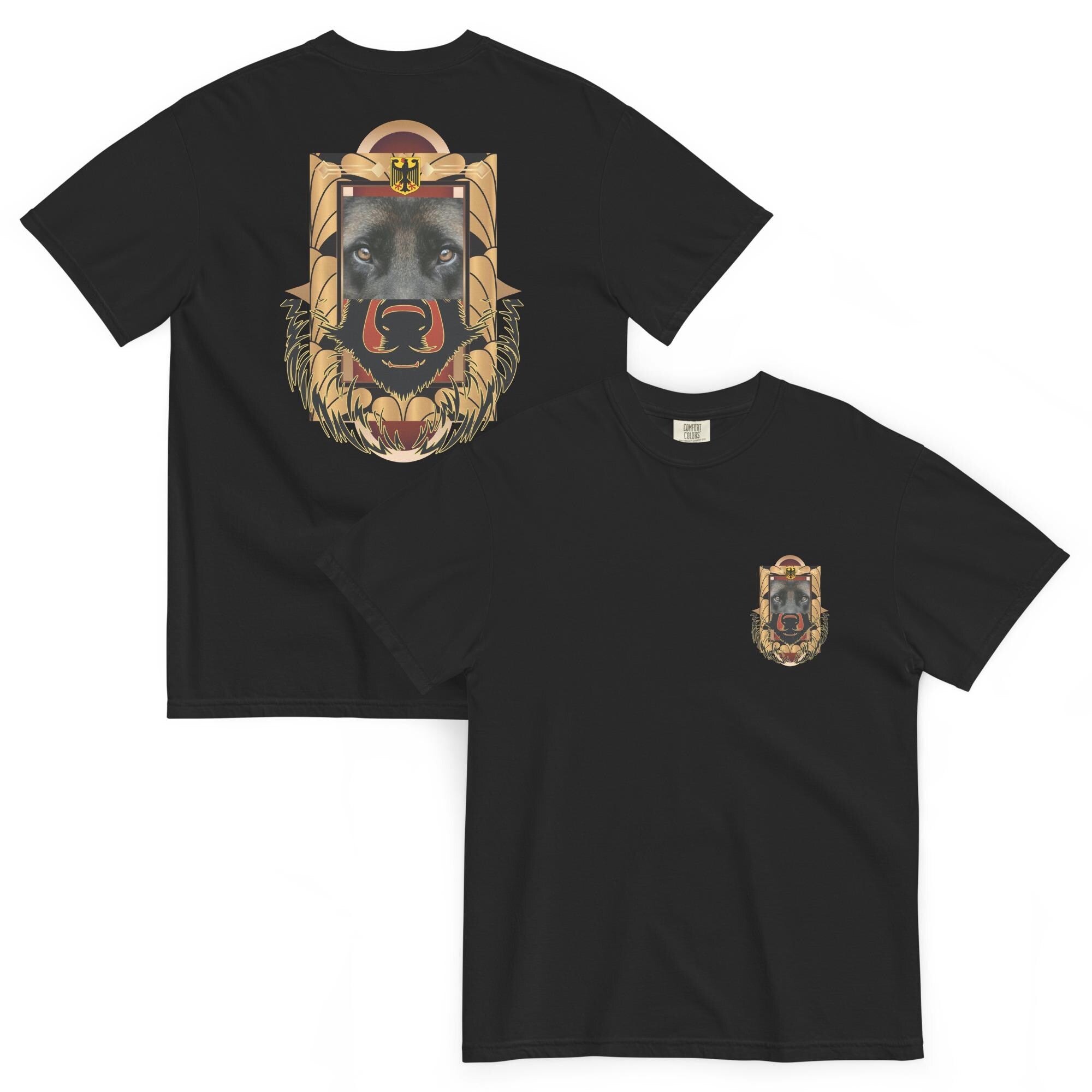 German Shepherd Dog Shirt front and back design dog eyes t-shirt gift for German Shepherd lover