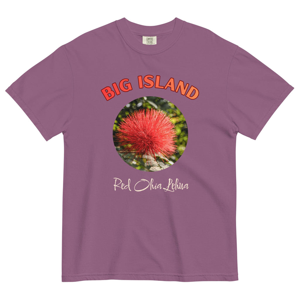 Big Island Hawaii flower Shirt Comfort Colors red ohia lehua blossom t-shirt Unisex garment-dyed heavyweight t-shirt