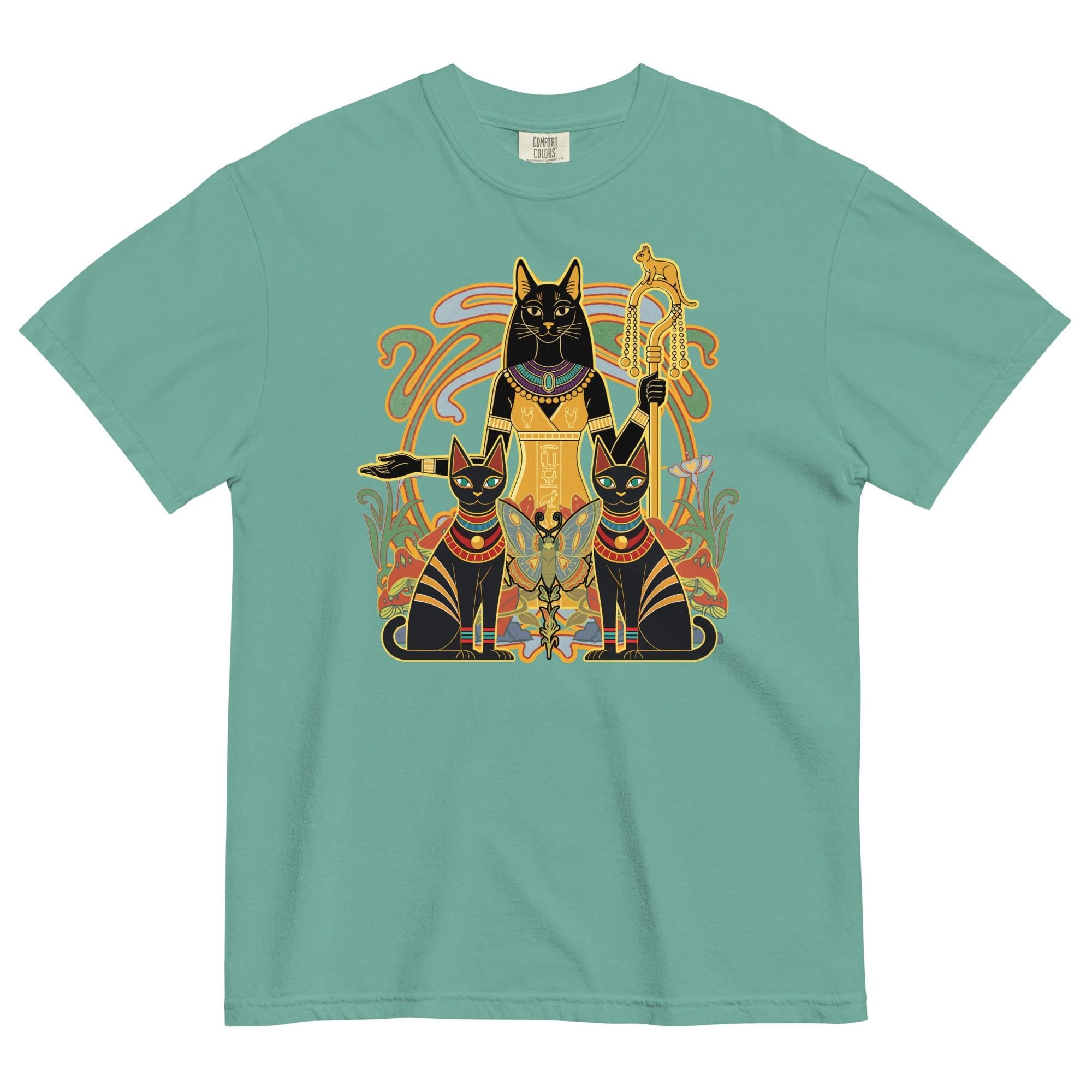 Egyptian Bastet Cat Goddess T-Shirt - Comfort Colors, Cat Lover Gift