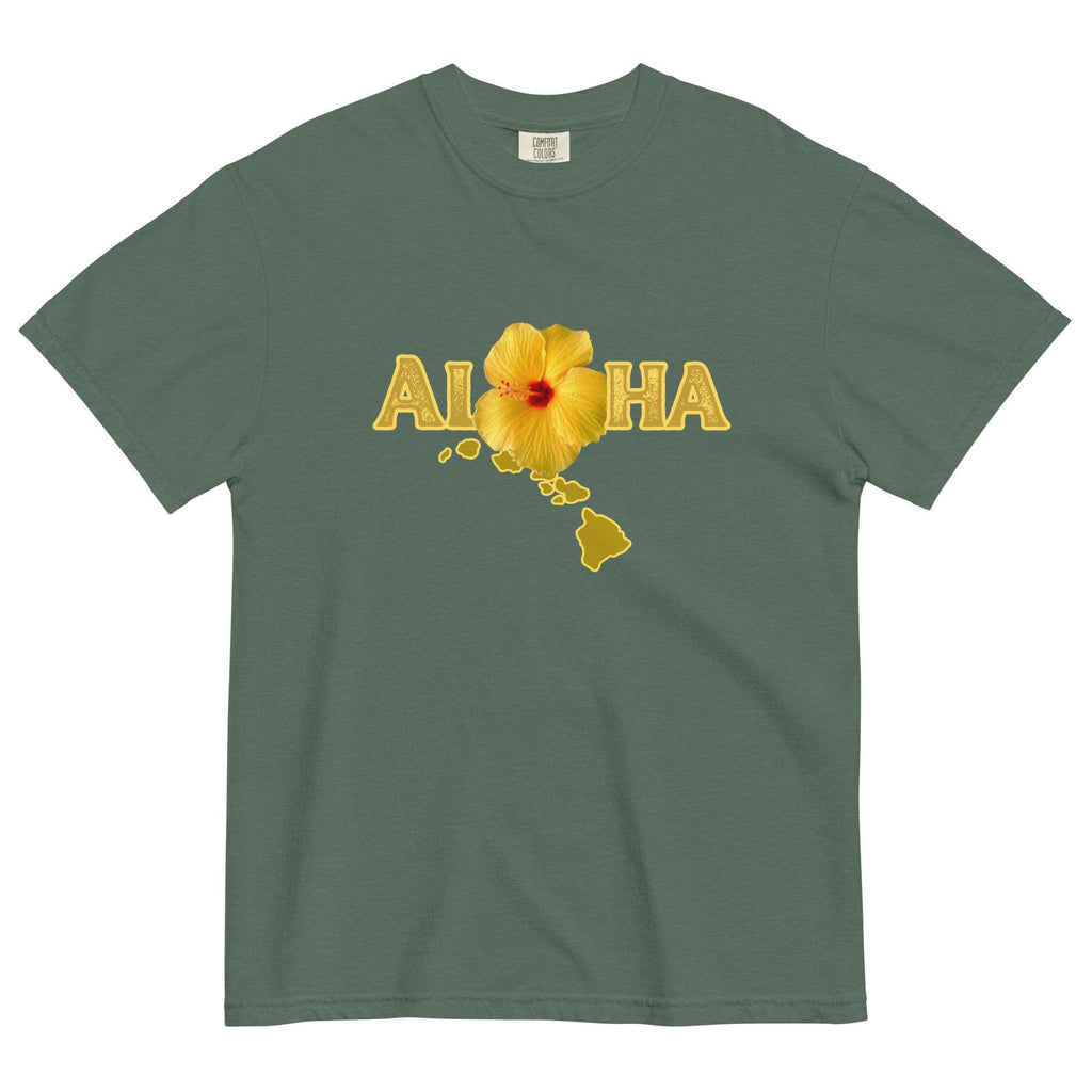Hawaii Aloha Hibiscus shirt Comfort Colors Hibiscus flower t-shirt gift for Hawaii lover Unisex garment-dyed heavyweight t-shirt