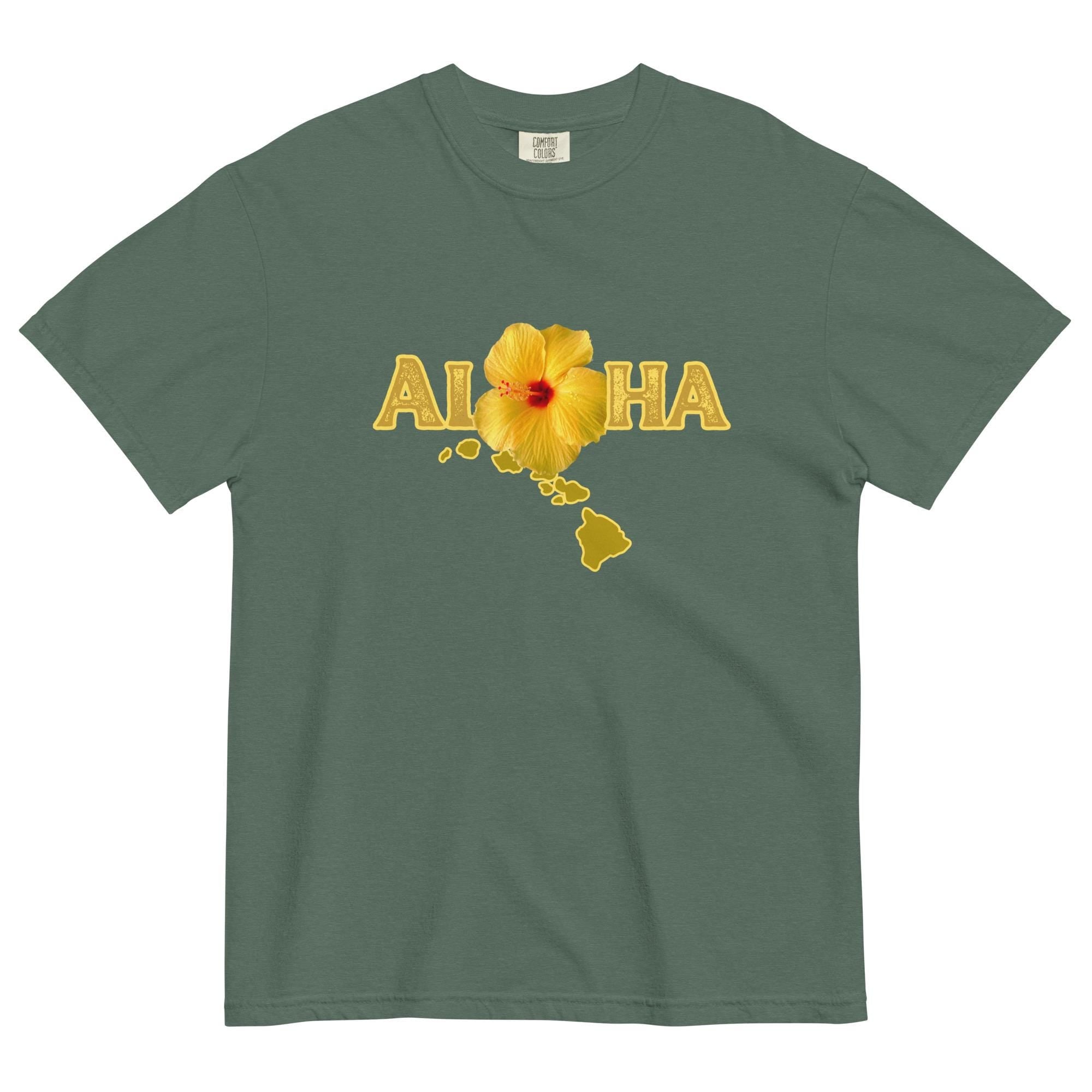 Hawaii Aloha Hibiscus shirt Comfort Colors Hibiscus flower t-shirt gift for Hawaii lover Unisex garment-dyed heavyweight t-shirt