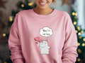 Cute Hippo Sweatshirt, Valentines Day Sweatshirt, Hippo and Hearts tee gift for hippo lover