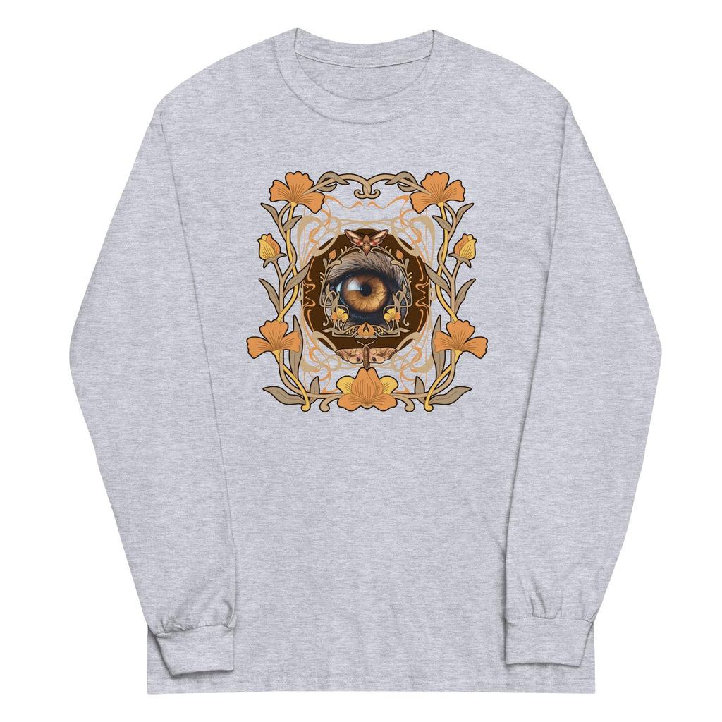 One eye Art deco style shirt floral t-shirt Men’s Long Sleeve cotton pullover