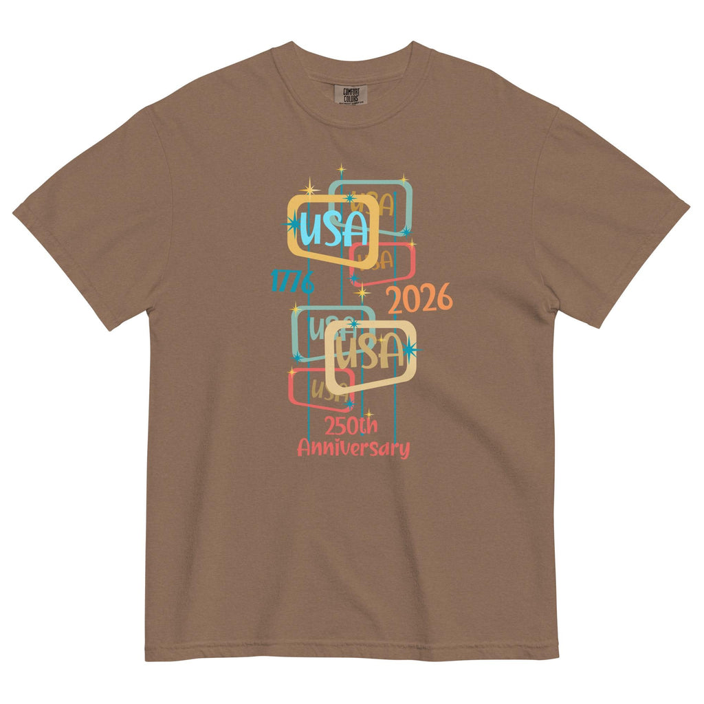 USA Anniversary 250th Comfort Colors t-shirt Midcentury Modern inspired 2026 design Unisex garment-dyed heavyweight t-shirt