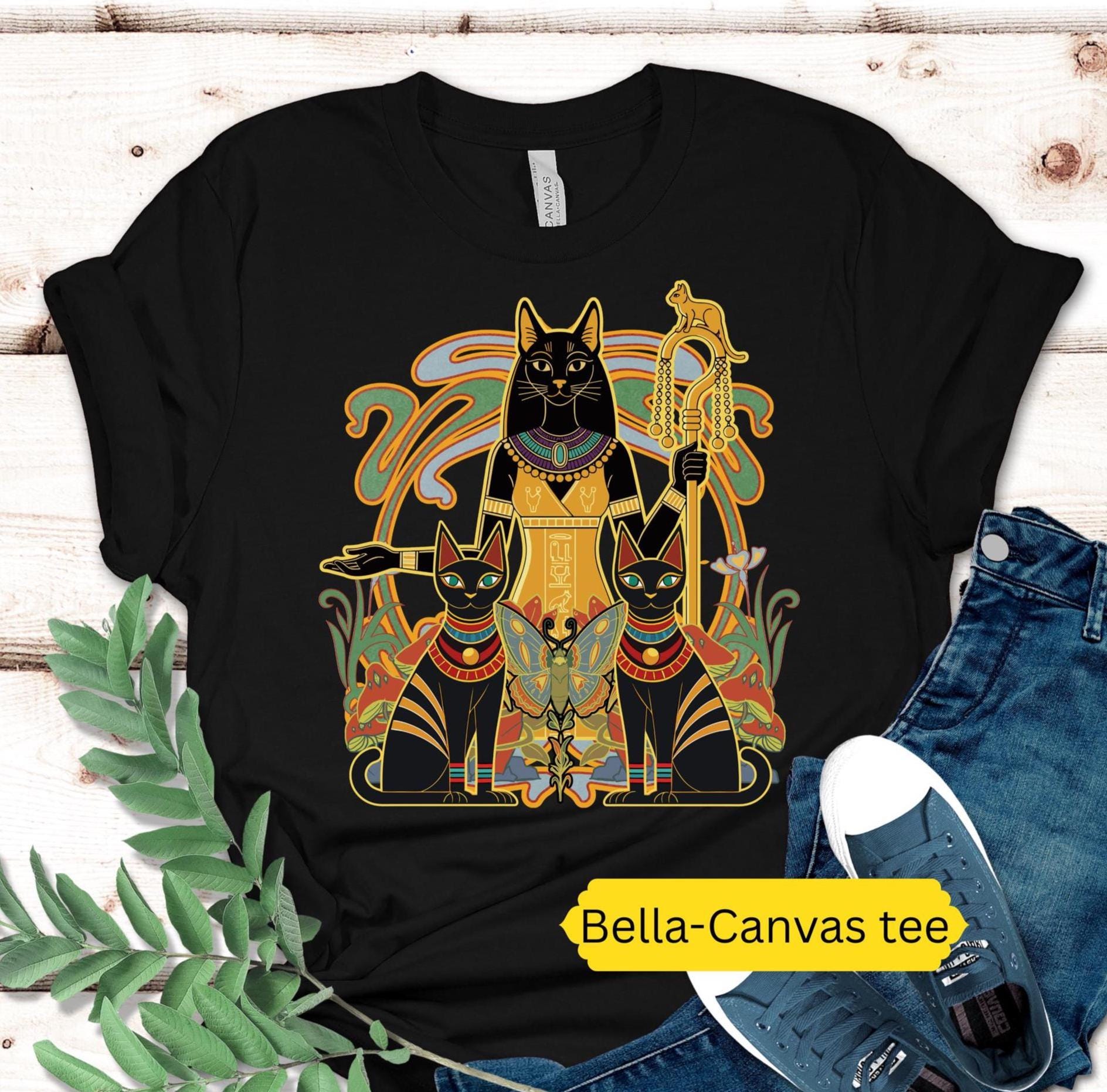 Egyptian Cat Goddess Shirt Ancient Egyptian Bastet cats t-shirt Bella Canvas soft Unisex tee