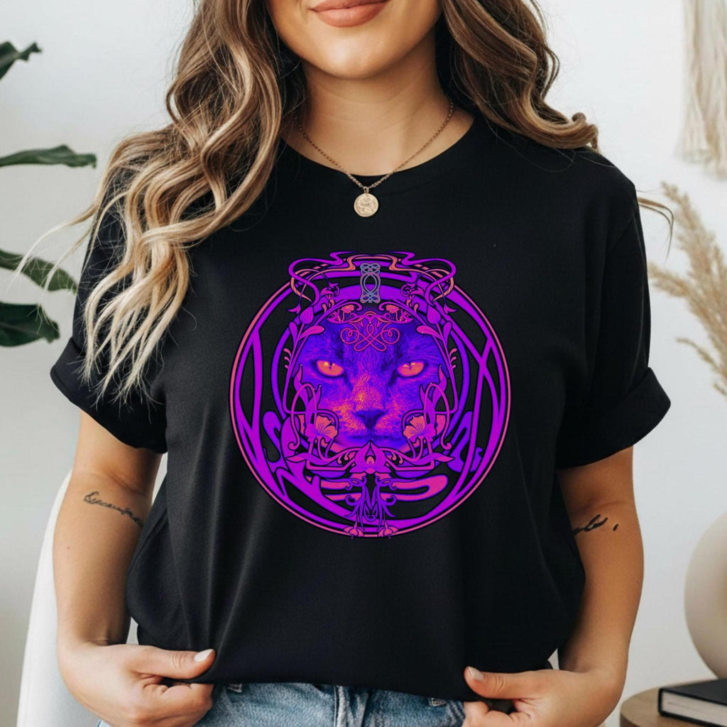 Abstract Cat Shirt colorful cat design t-shirt Gildan cat t-shirt