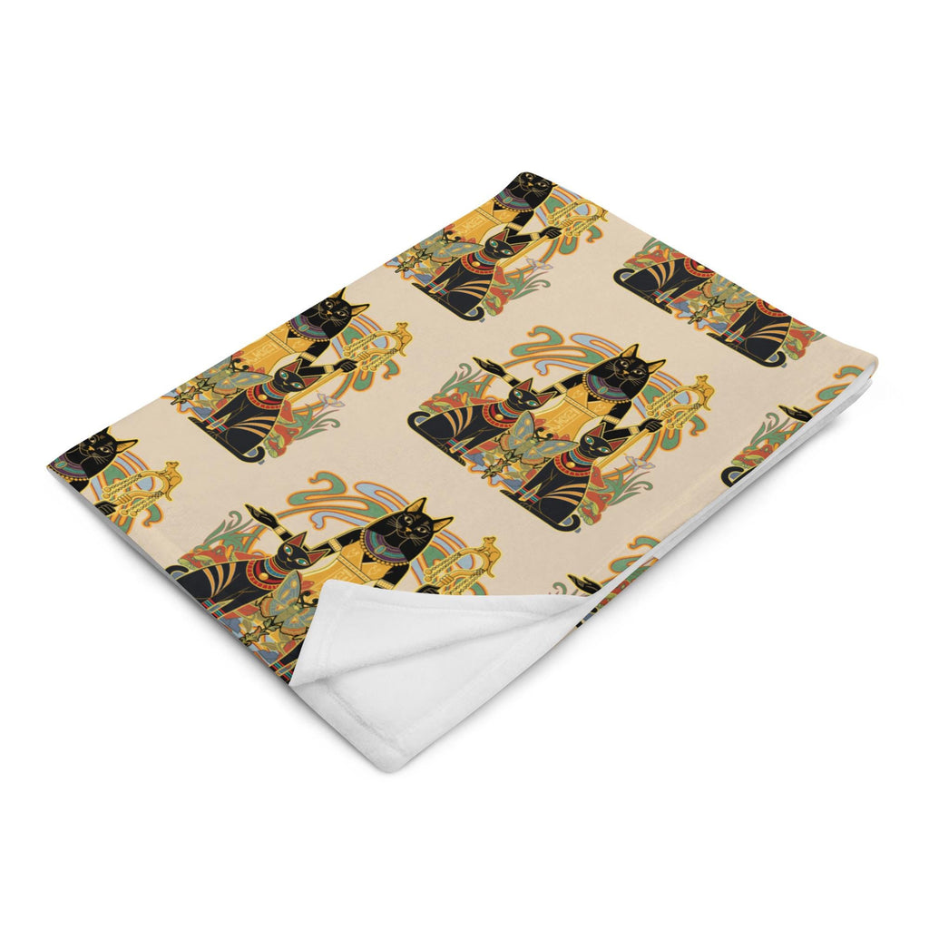 Egyptian Bastet Cat throw blanket ancient Egyptian cat goddess Throw Blanket 30 inch by 40 inch Egyptian  home decor