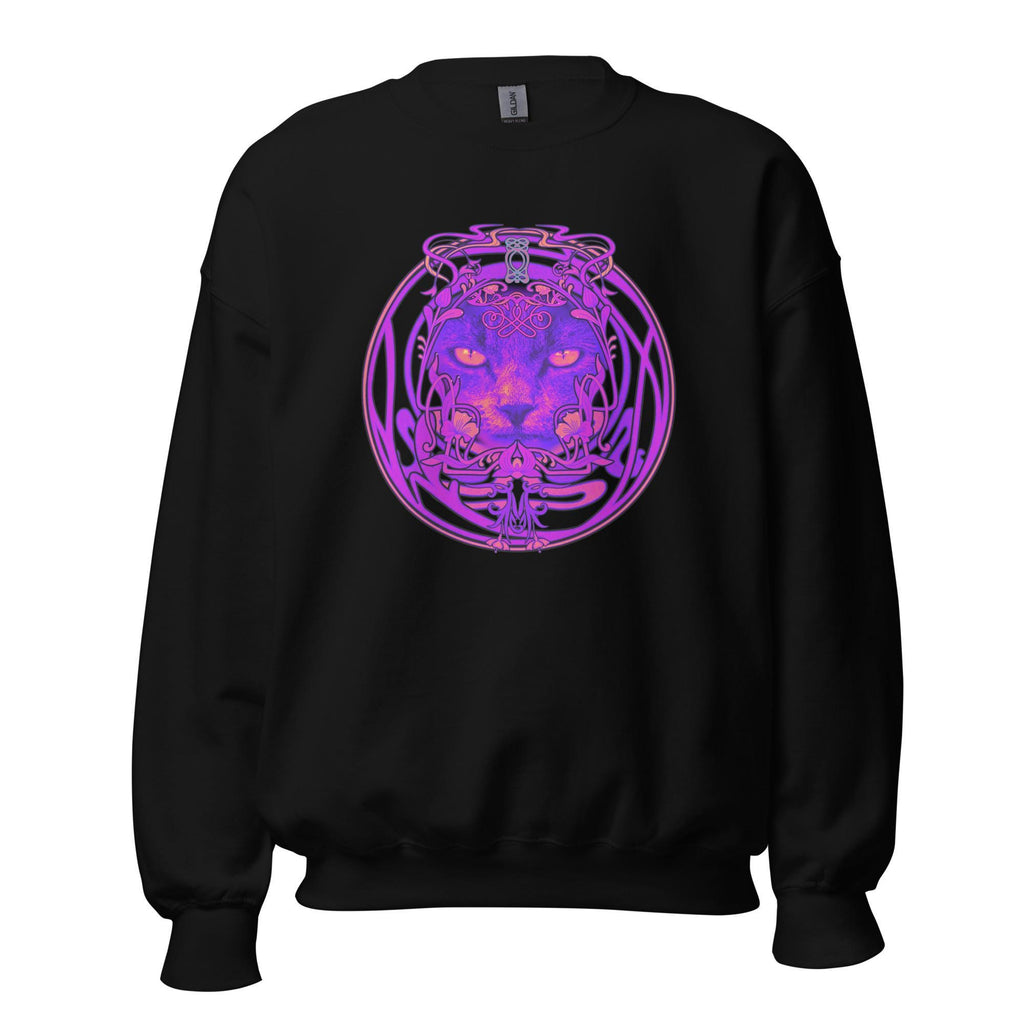 Abstract Cat Sweatshirt psychedelic colors cat hoodie cat lover gift Unisex Sweatshirt