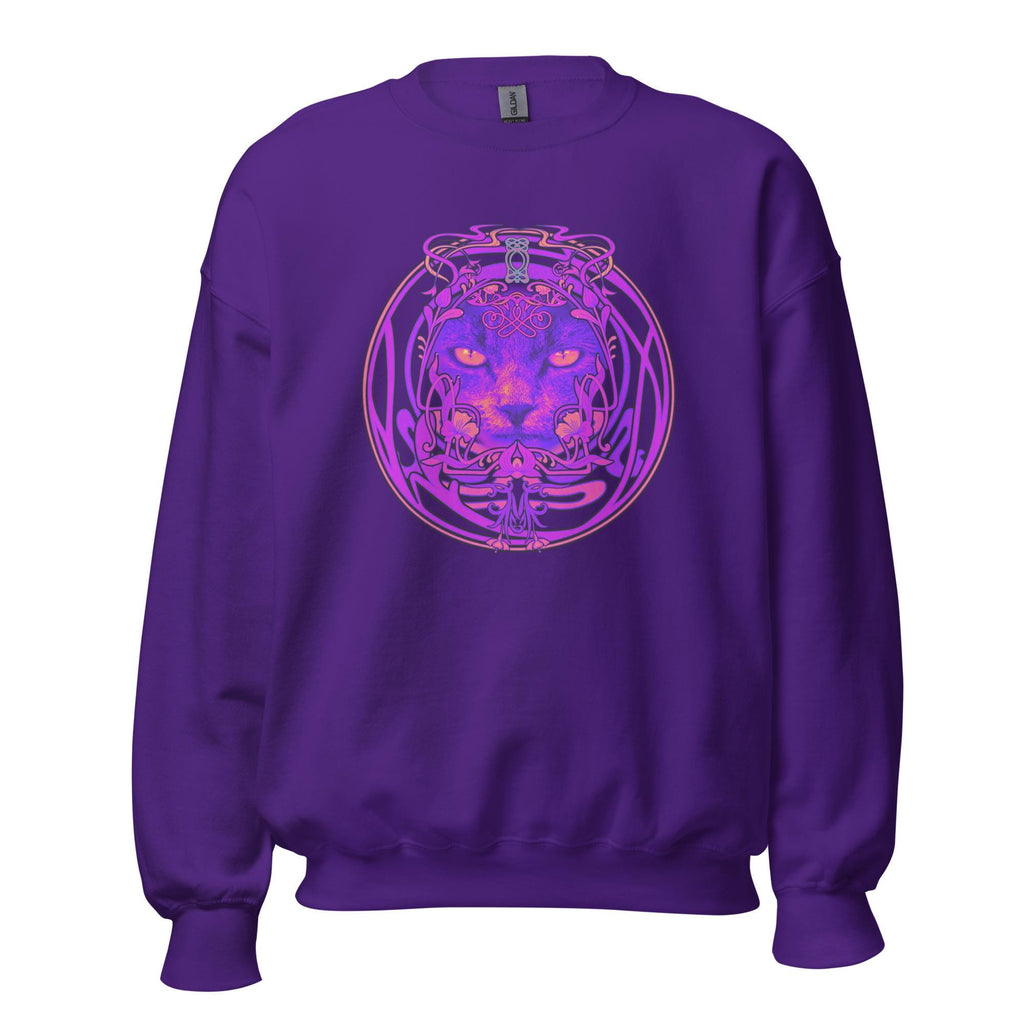 Abstract Cat Sweatshirt psychedelic colors cat hoodie cat lover gift Unisex Sweatshirt